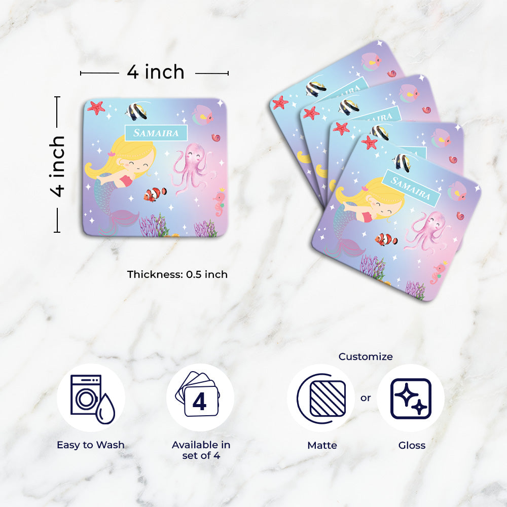 Personalised Tableware Set (kids) (4 Placemats & 4 Casters)