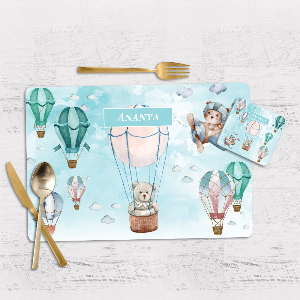 Infinite Sky Tableware Set (kids) (4 Placemats & 4 Casters)