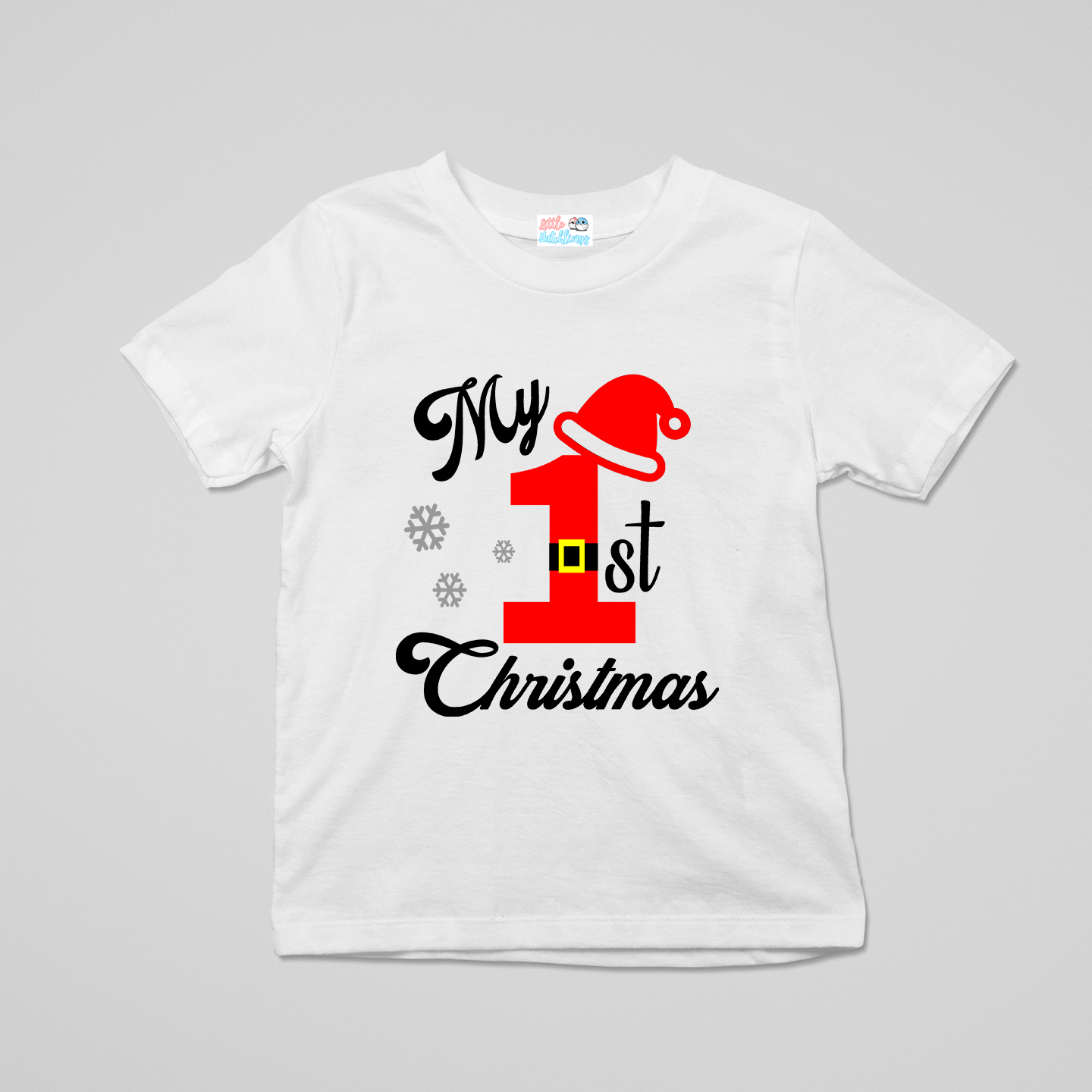 My First Christmas Santa Uniform Theme White Onesie / Full Romper (Belt & Cap)