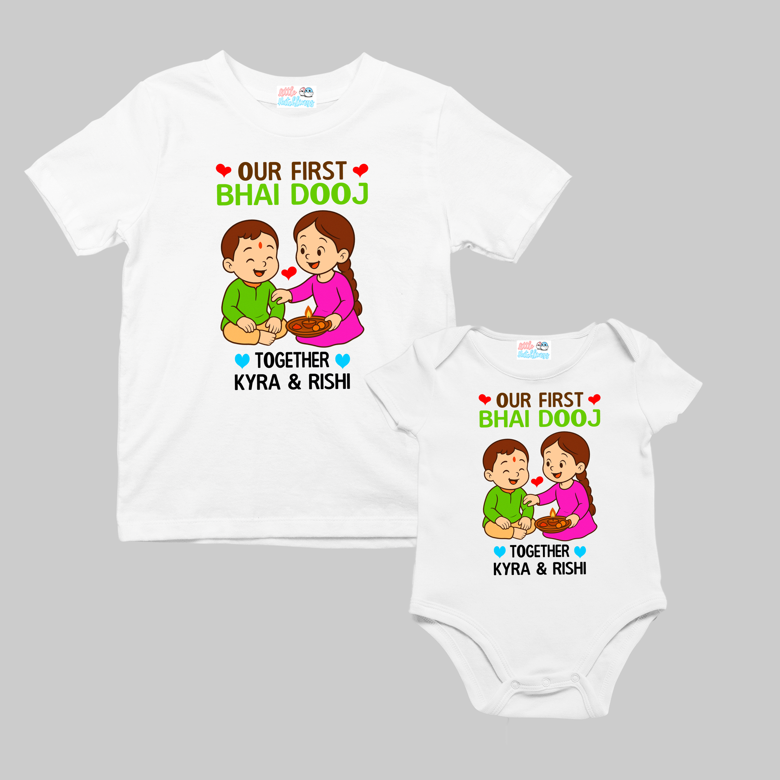 Our First Bhai Dooj Together White Combo
