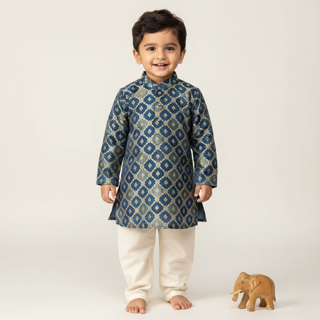 Banarasi Jacquard Kurta Set ( 8-10 Years)
