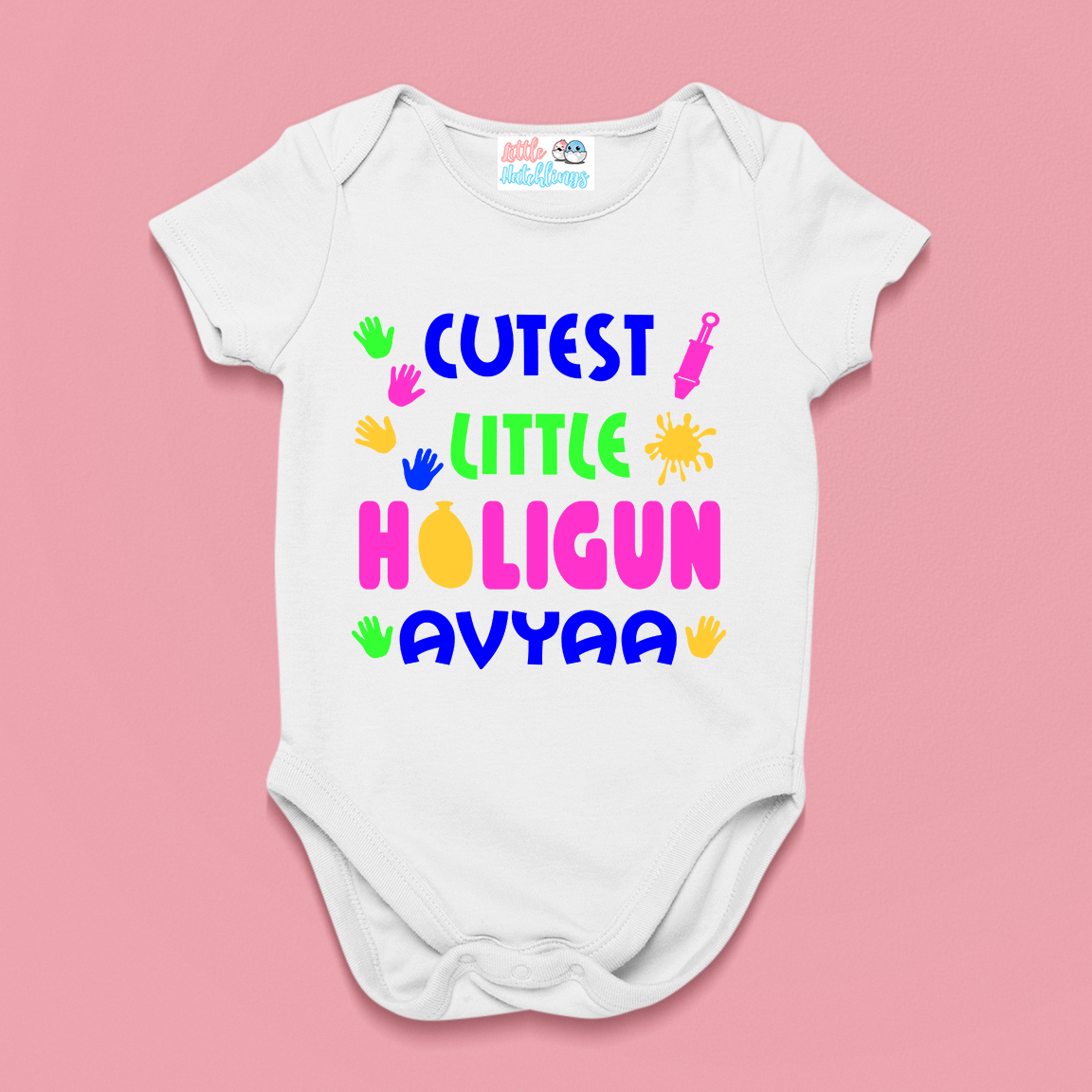 Cutest Little Holigun Personalised White Tshirt / Onesie / Romper