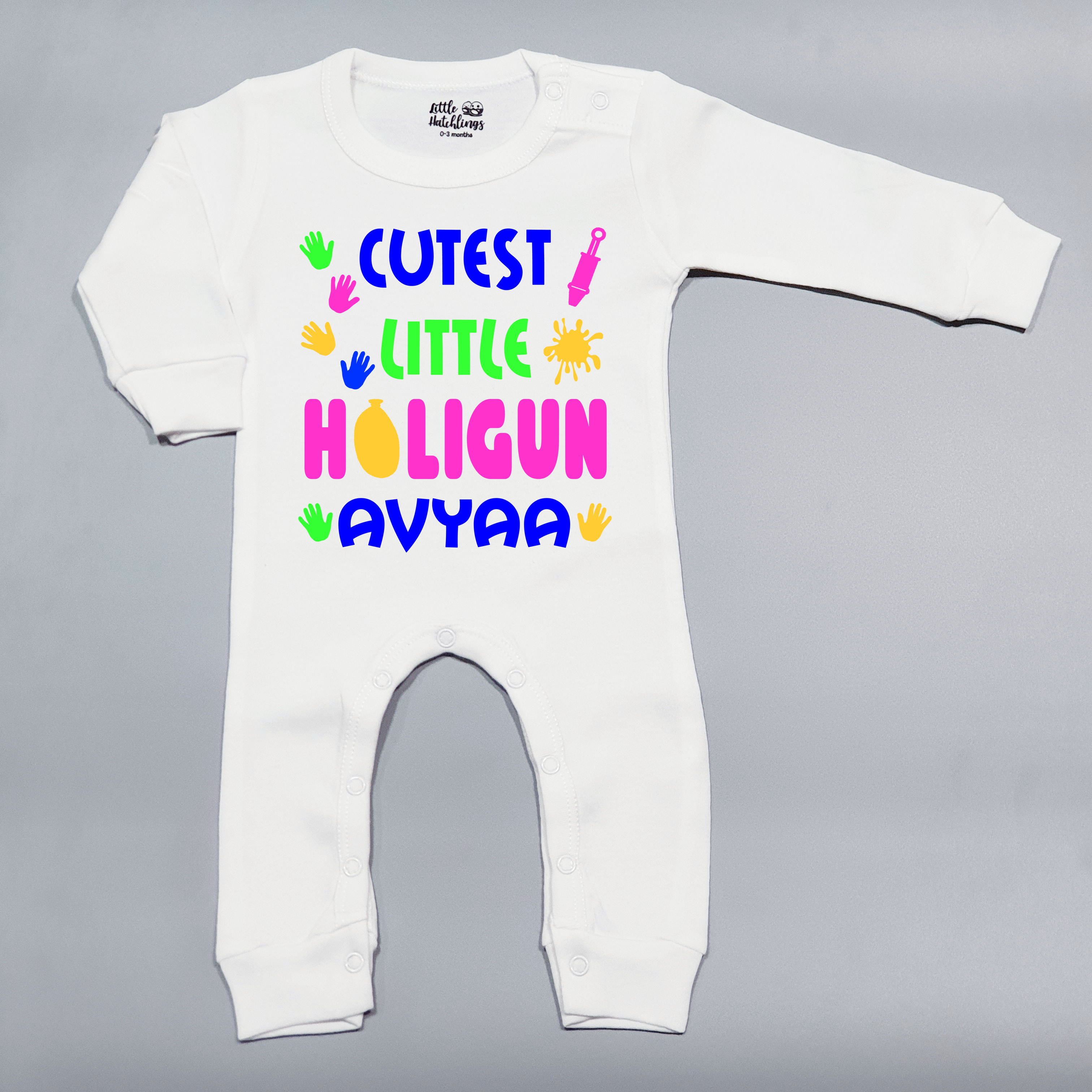 Cutest Little Holigun Personalised White Tshirt / Onesie / Romper