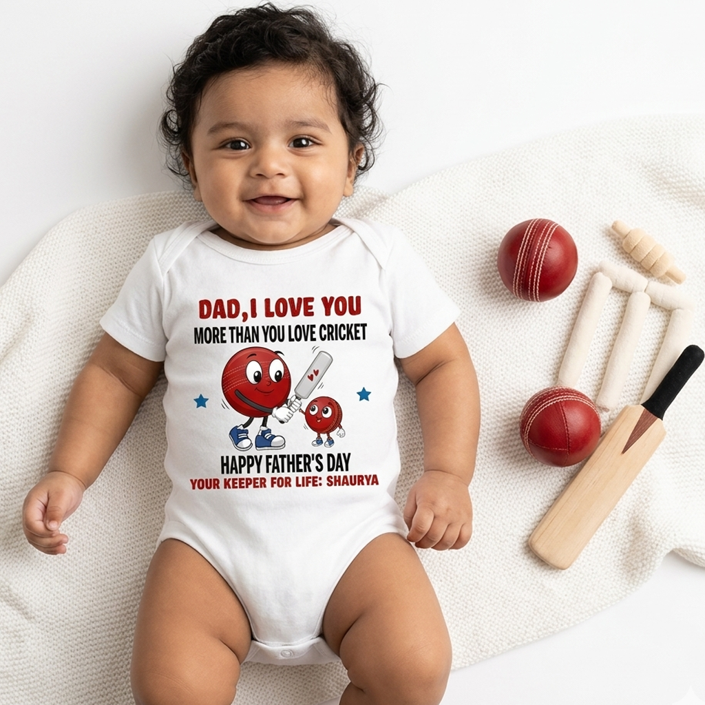 Dad I Love You -Father's Day Cricket White