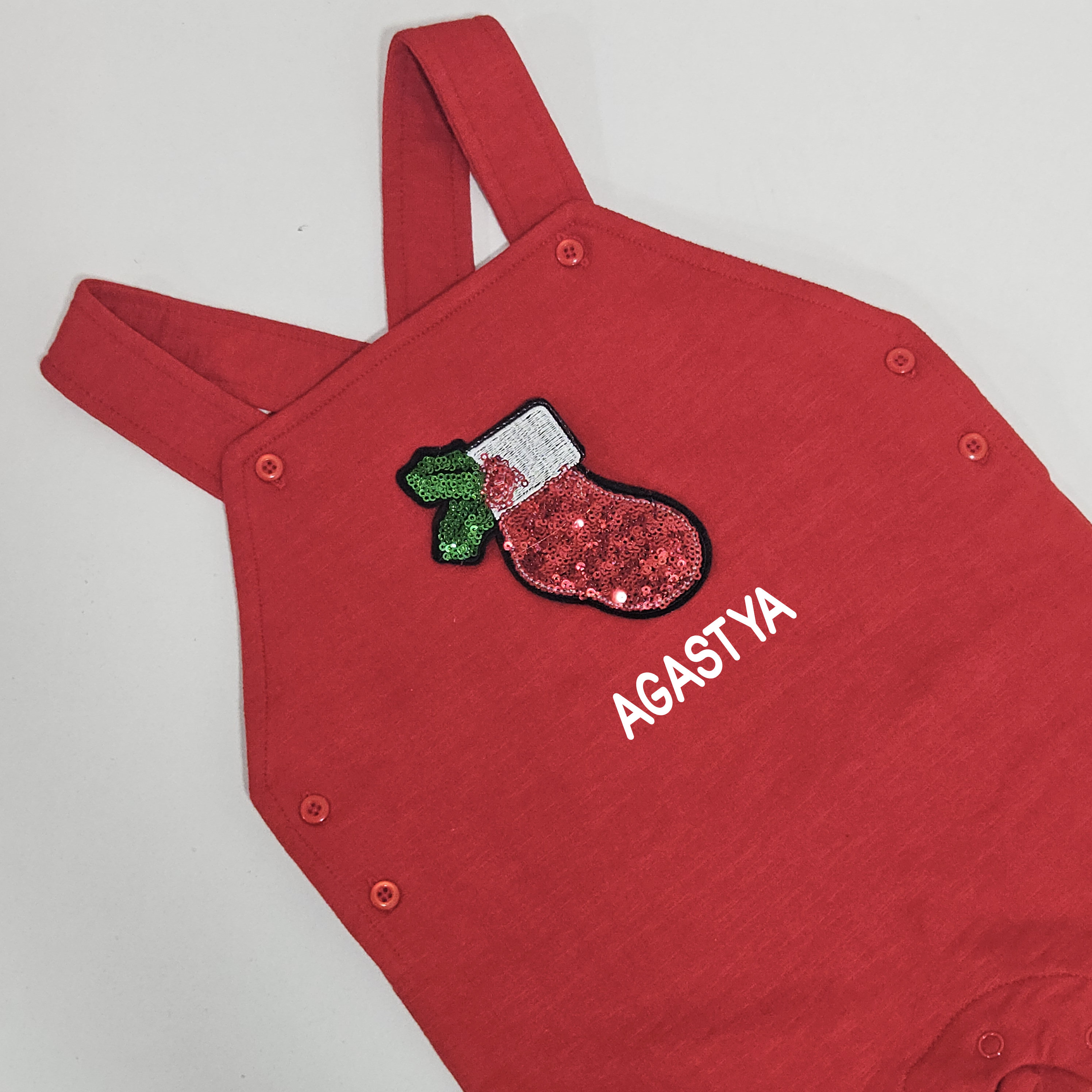 Christmas Red Dungaree (Stockings)
