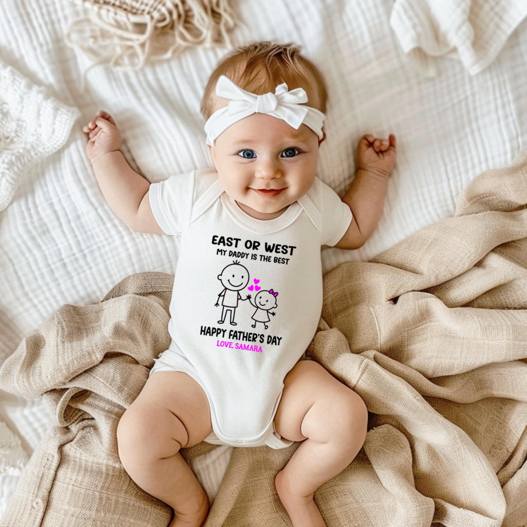 East Or West My Daddy Is The Best (Girl) White