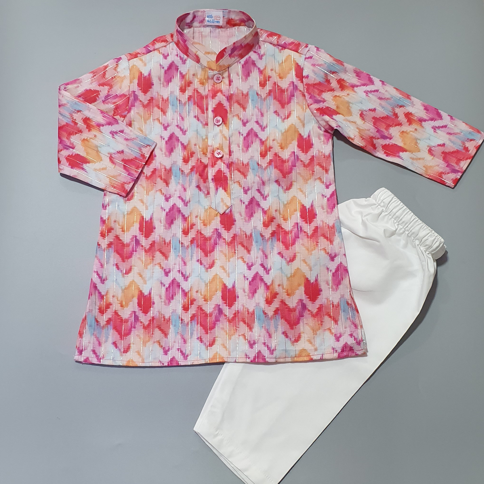 Tie Dye Kurta Set - Pink