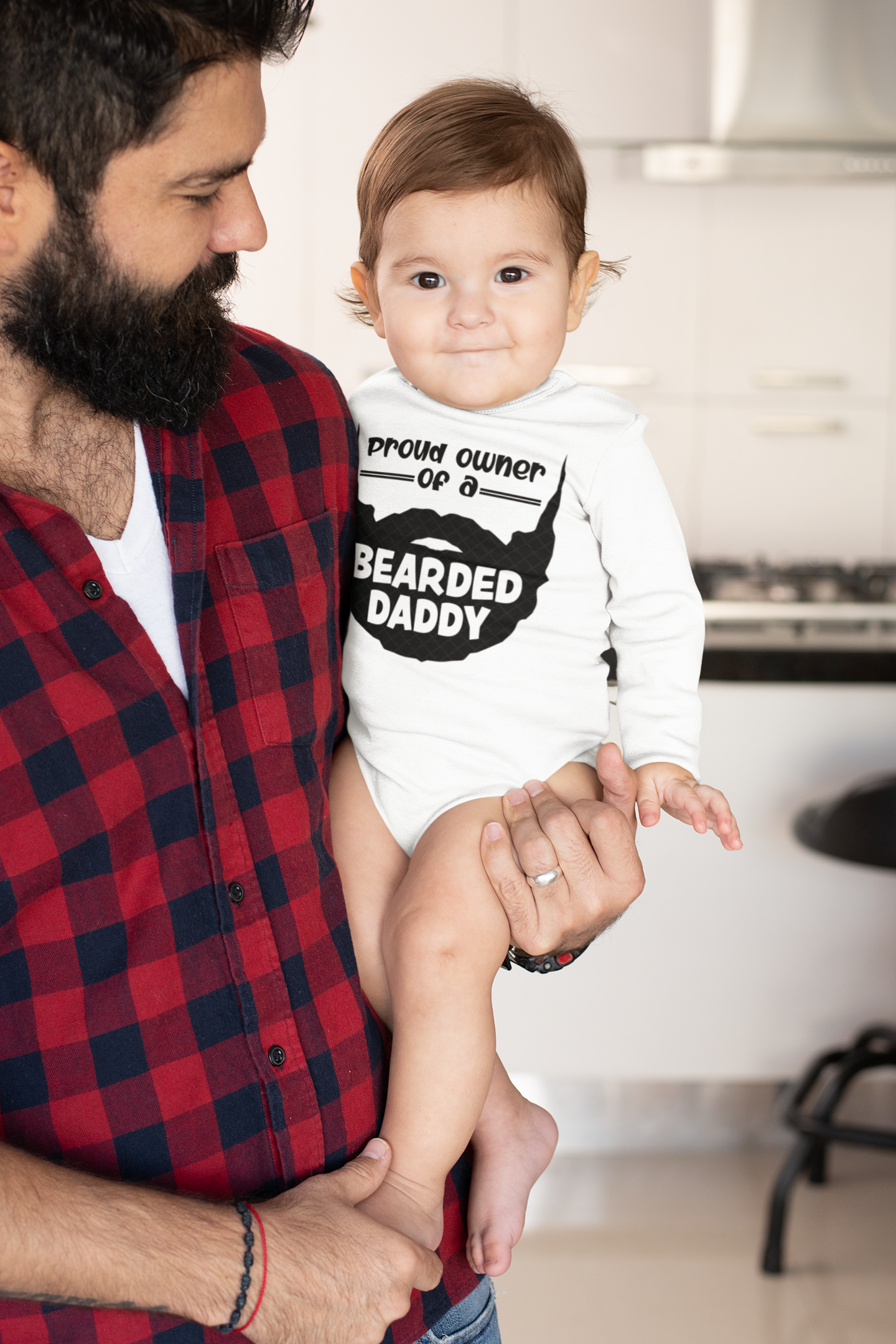 Bearded Dad White Onesie / Romper / Tshirt