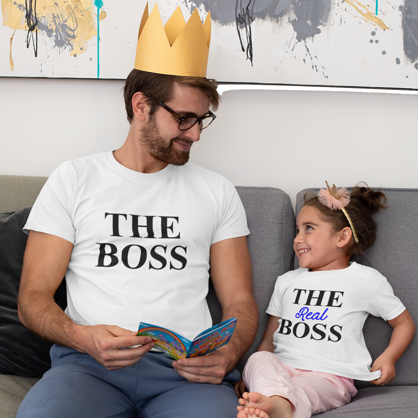 The Boss The Real Boss Black Combo - Adult Tshirt + Full Romper