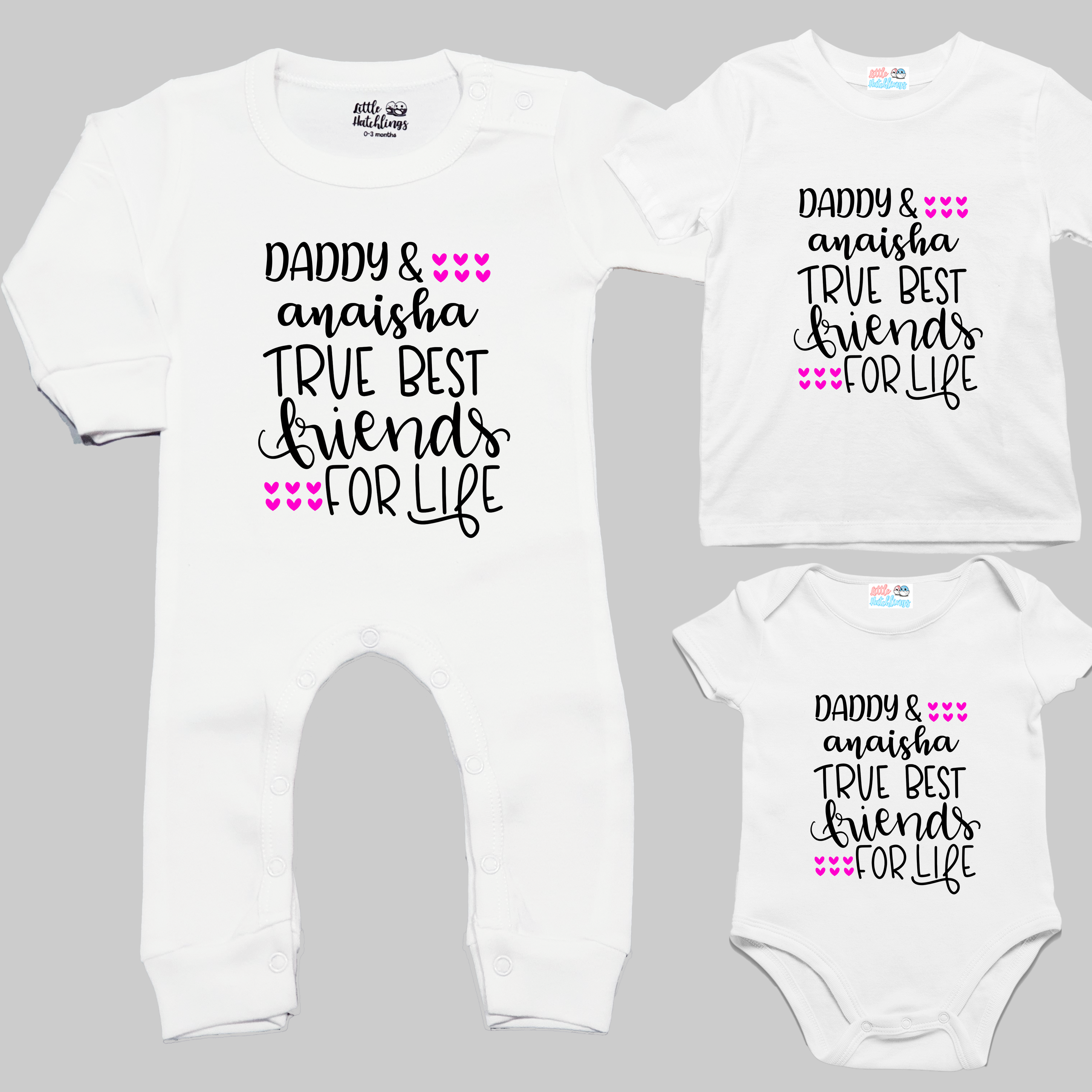 Daddy Daughter True Best Friends White Combo