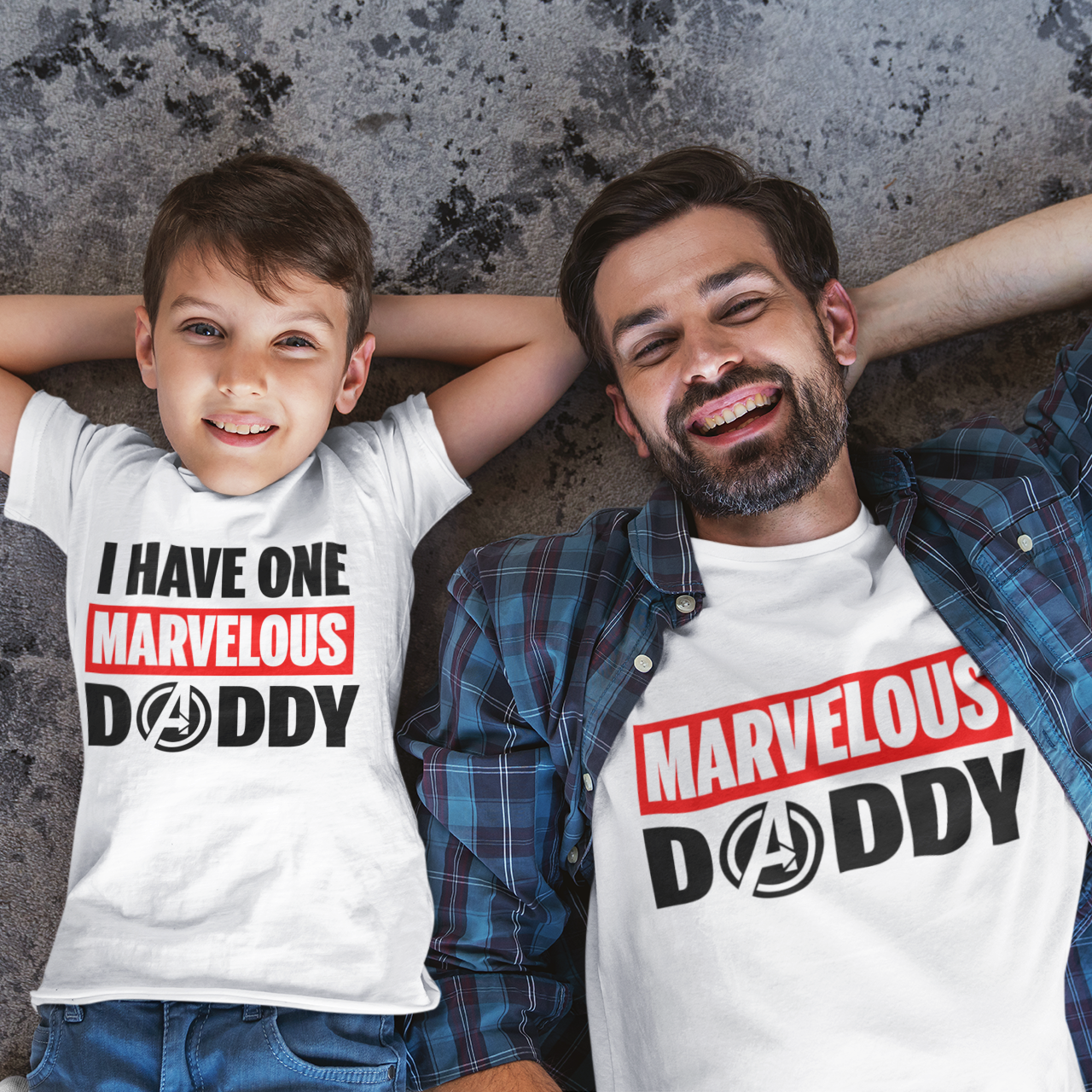 Marvel Daddy & Kid White Combo