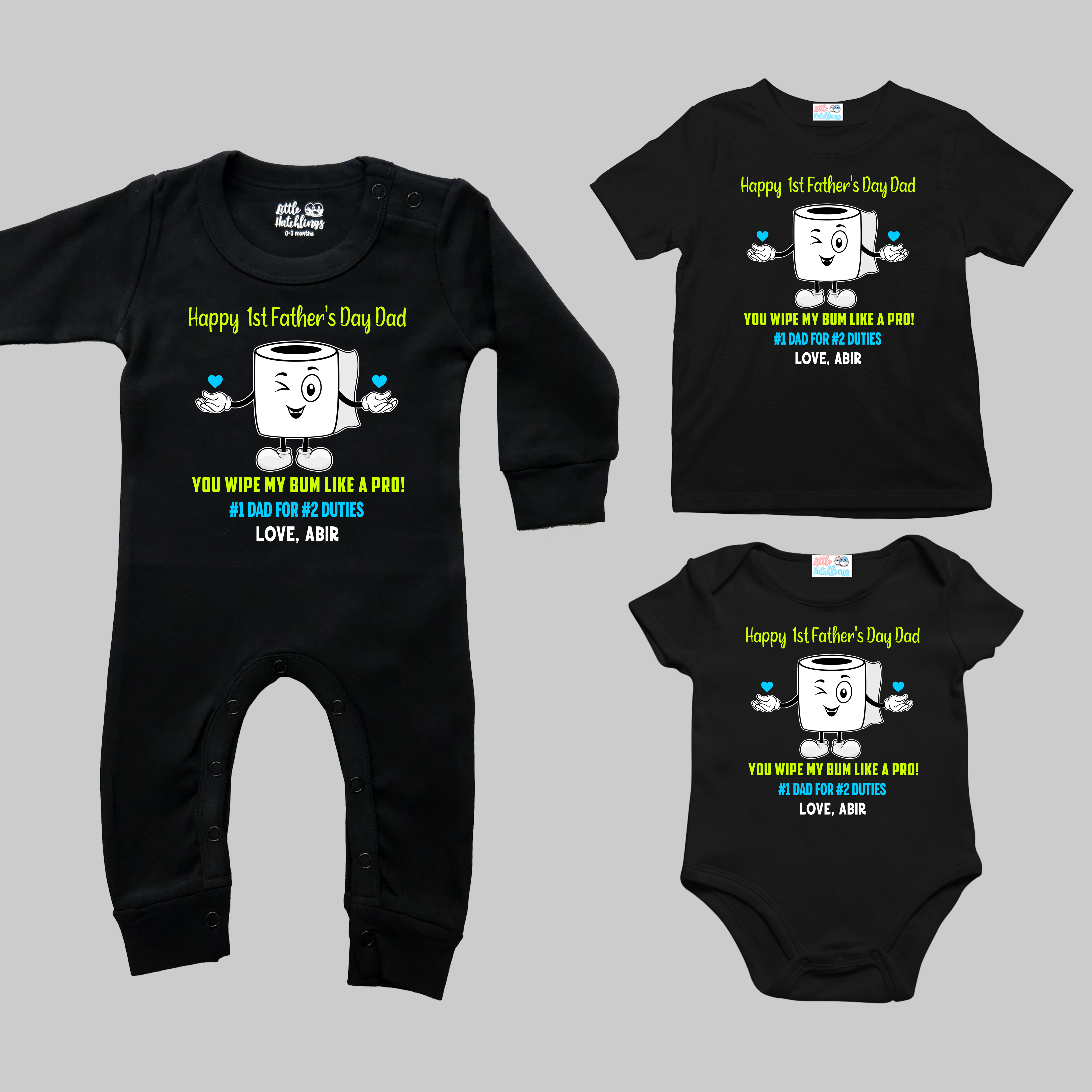 Happy 1st Father's Day Tissue Roll Black