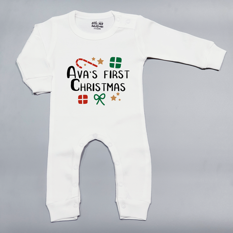 files/LH_FirstChristmas_CandyCaneStarsGiftsBows_WhiteRomper.png