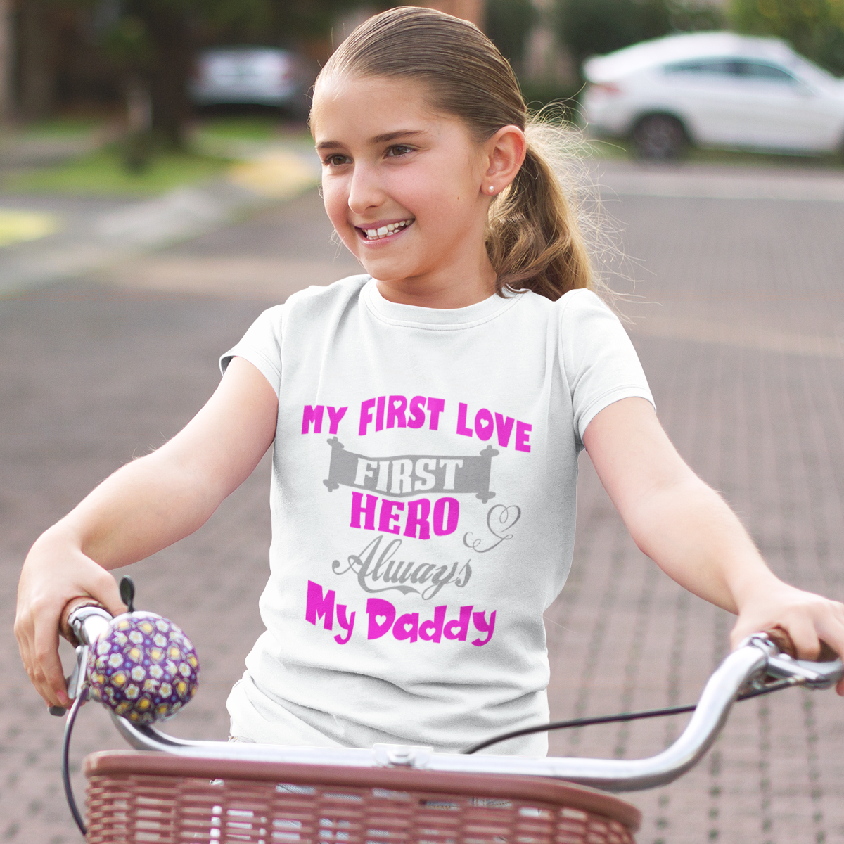 First Love First Hero My Daddy White Onesie / Romper / Tshirt