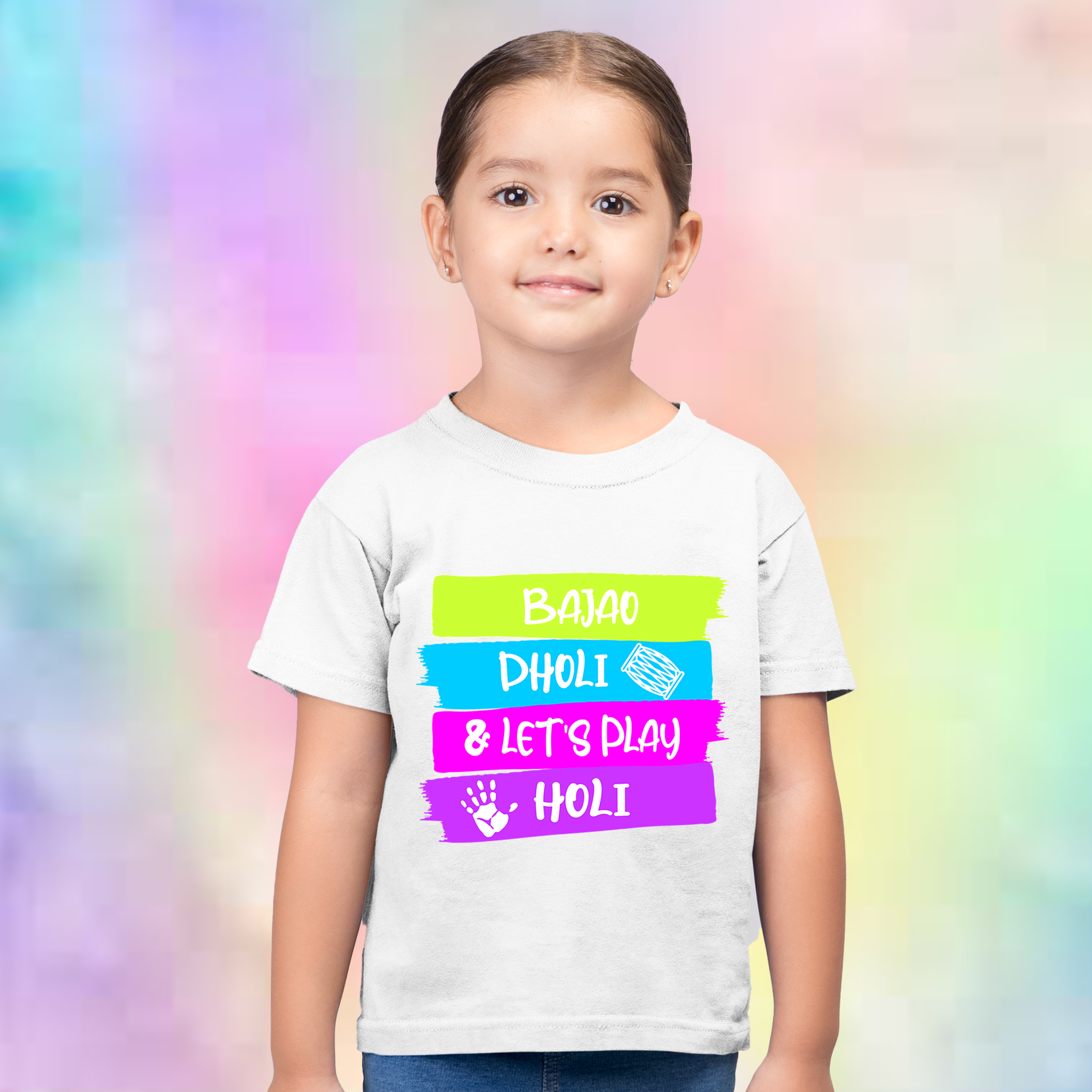 Bajao Dholi & Let's Play Holi Tshirts