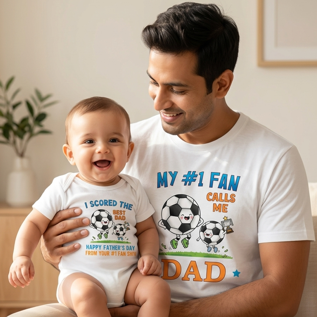 The Fathers Day Combo  - I Scored The Best Dad Football White Combo