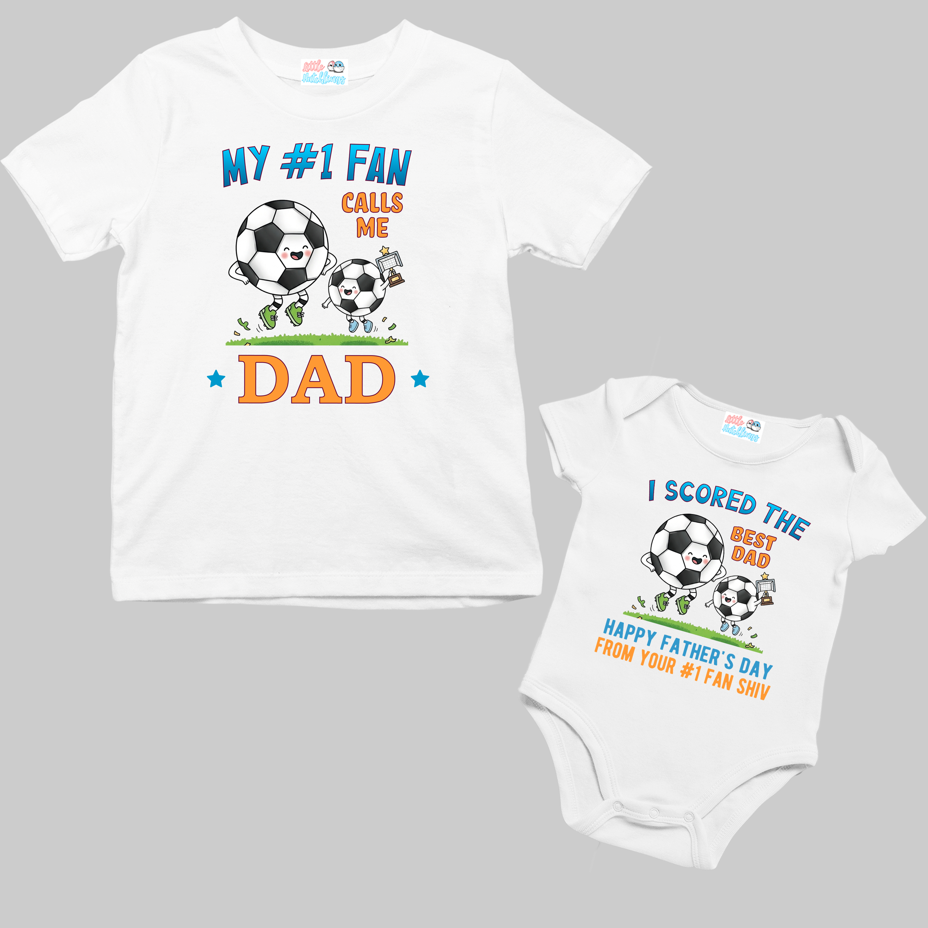 The Fathers Day Combo  - I Scored The Best Dad Football White Combo
