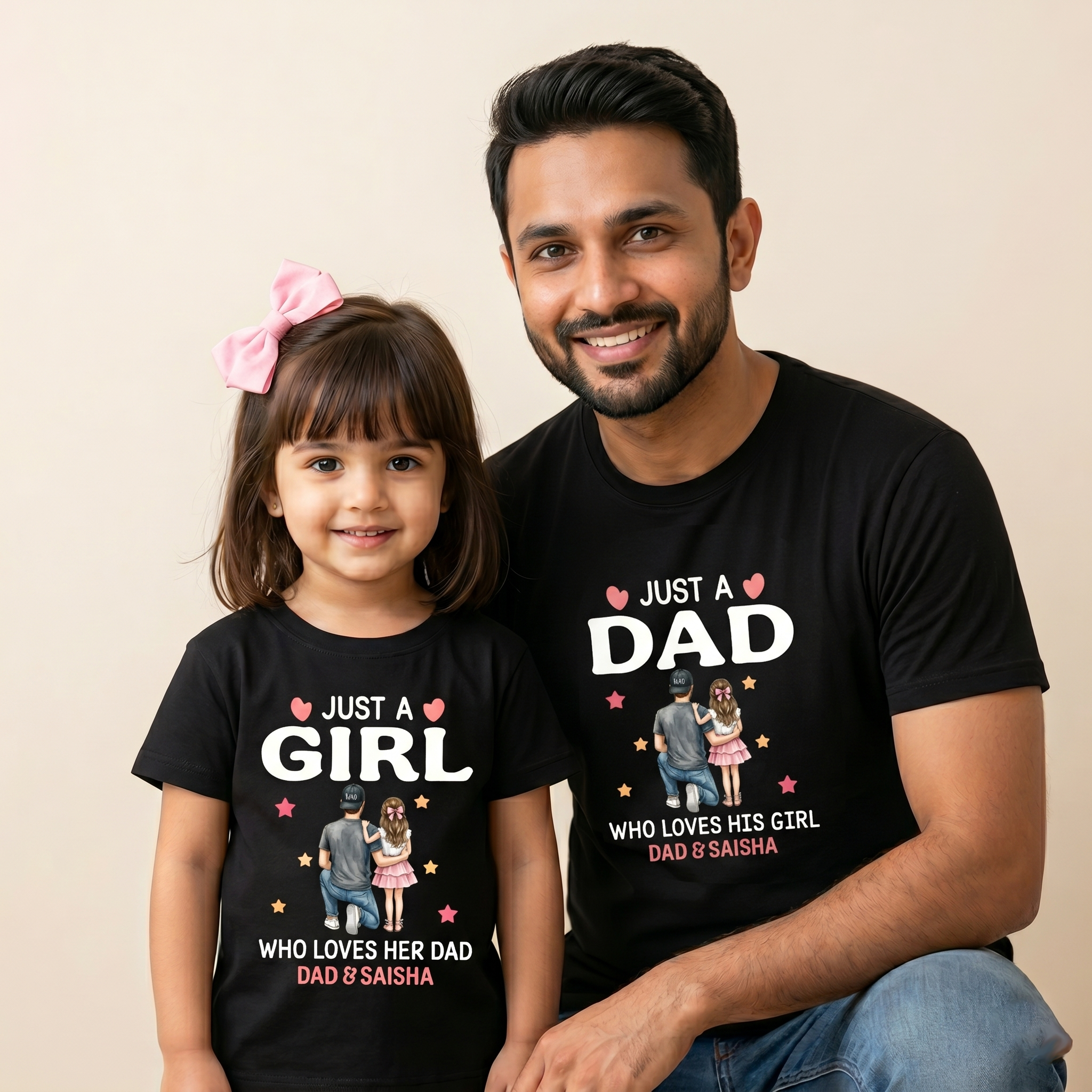 The Fathers Day Combo - Just a Girl + Dad Love Combo Black