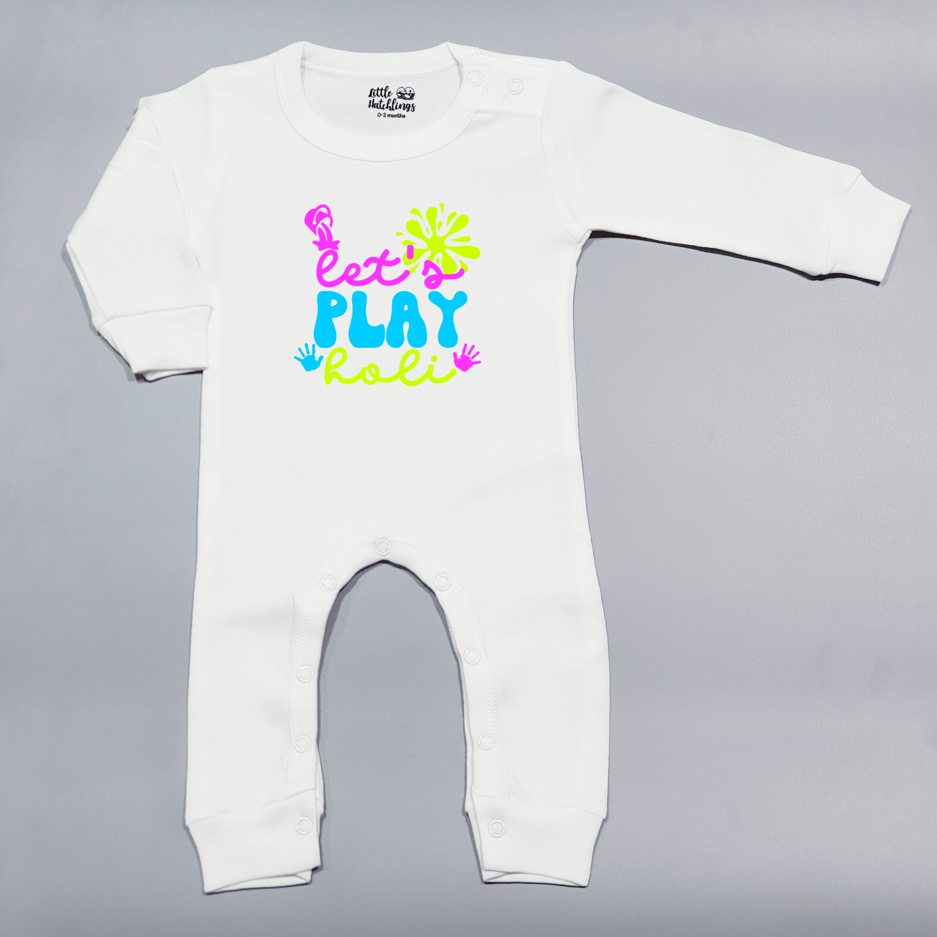 Lets Play Holi White Onesie / Romper / Tshirt