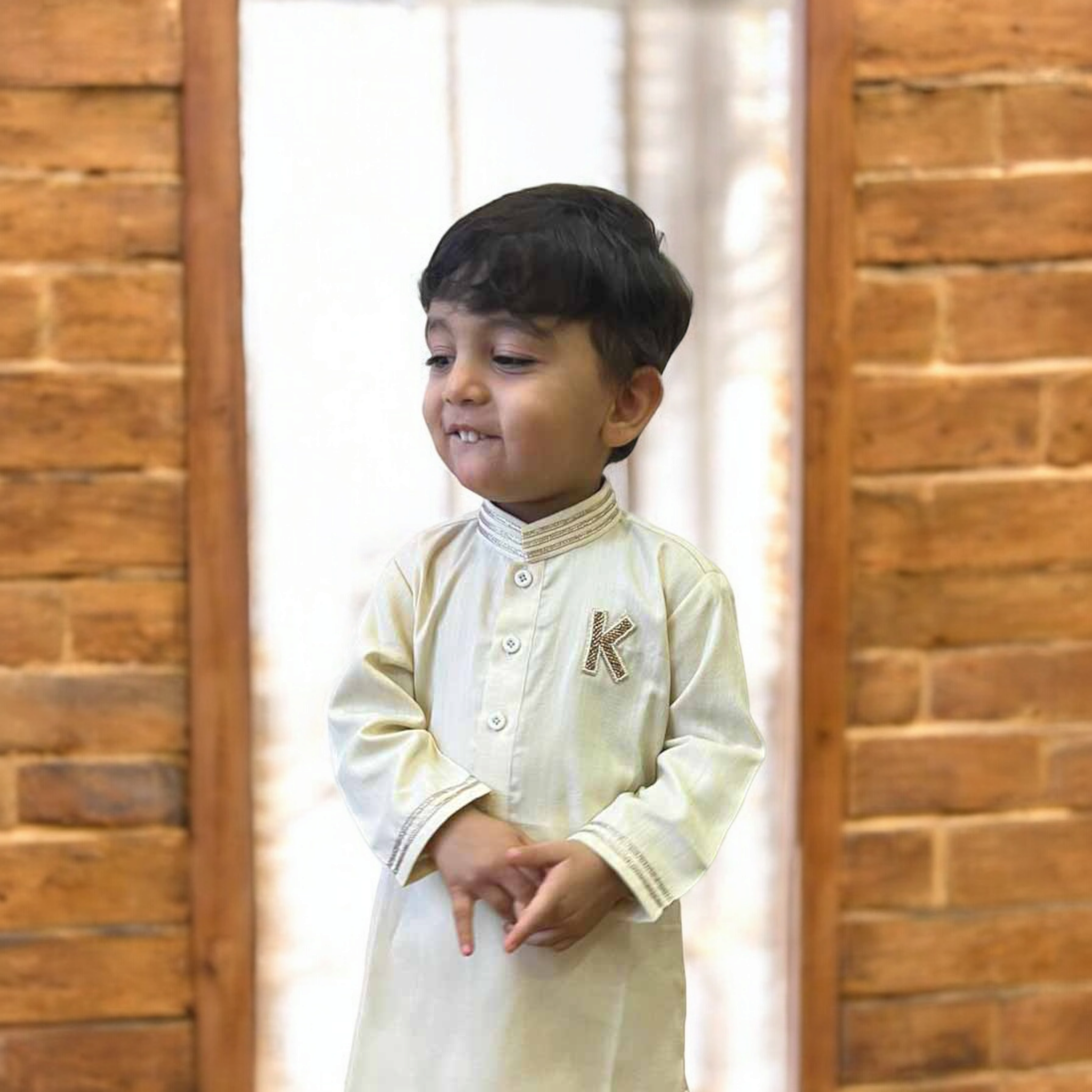 Multi-colour Jacket & Cream Kurta Pyjama Set