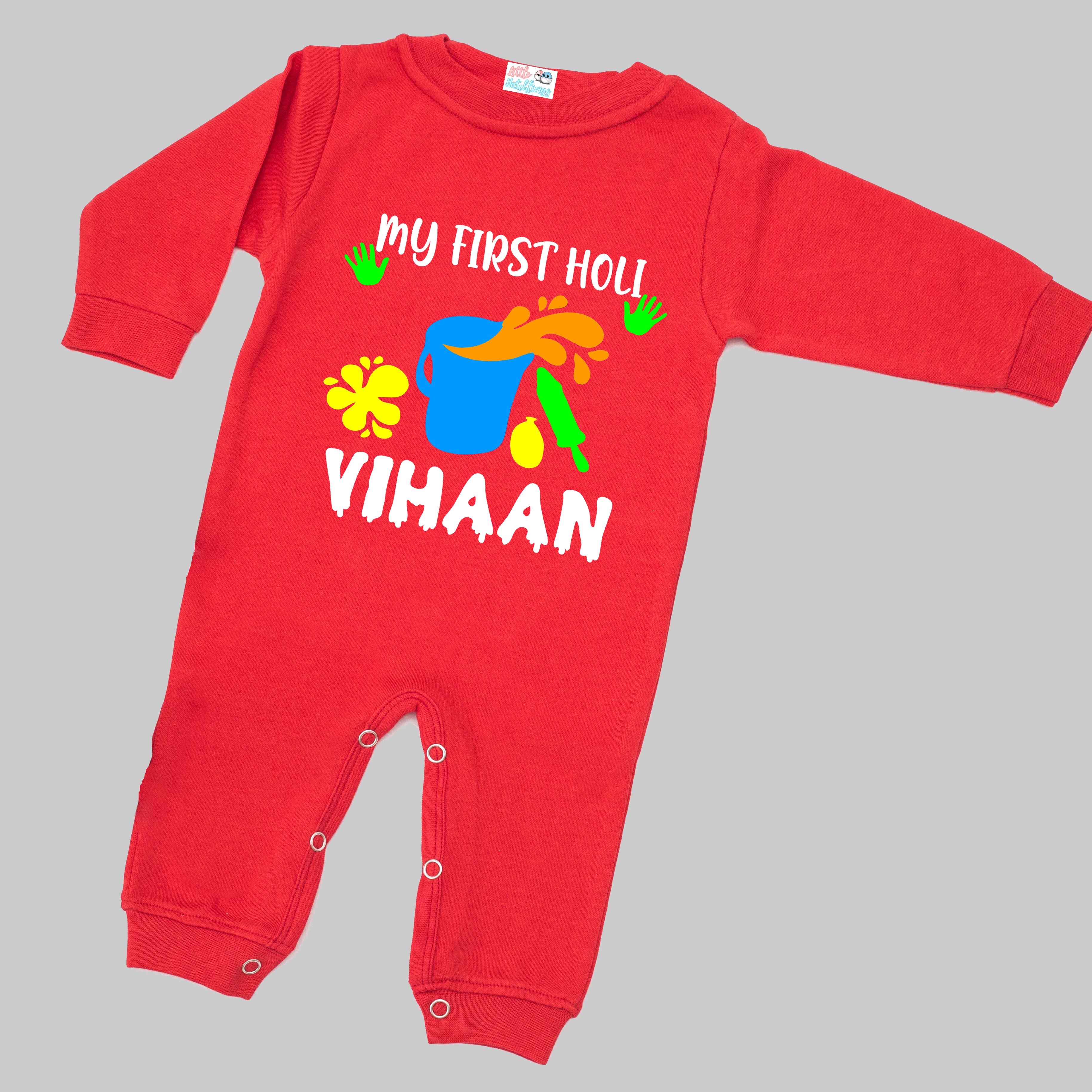 My First Holi Red Onesie / Romper / Tshirt (Bucket)