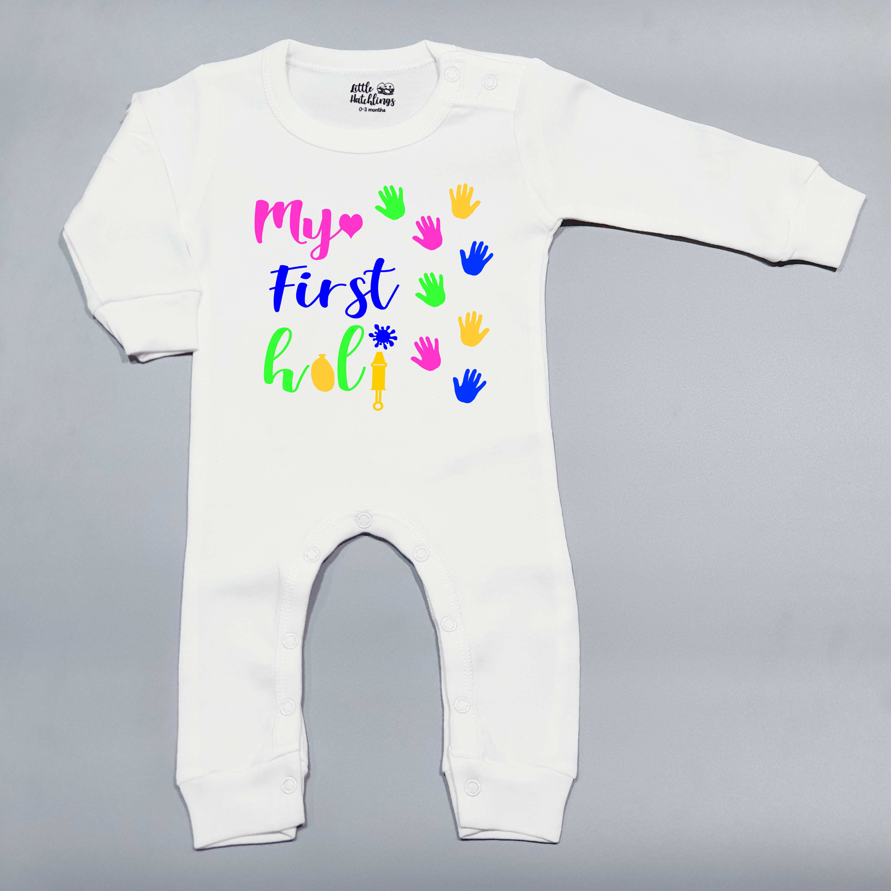 My First Holi White Tshirt / Onesie / Romper (Hands)