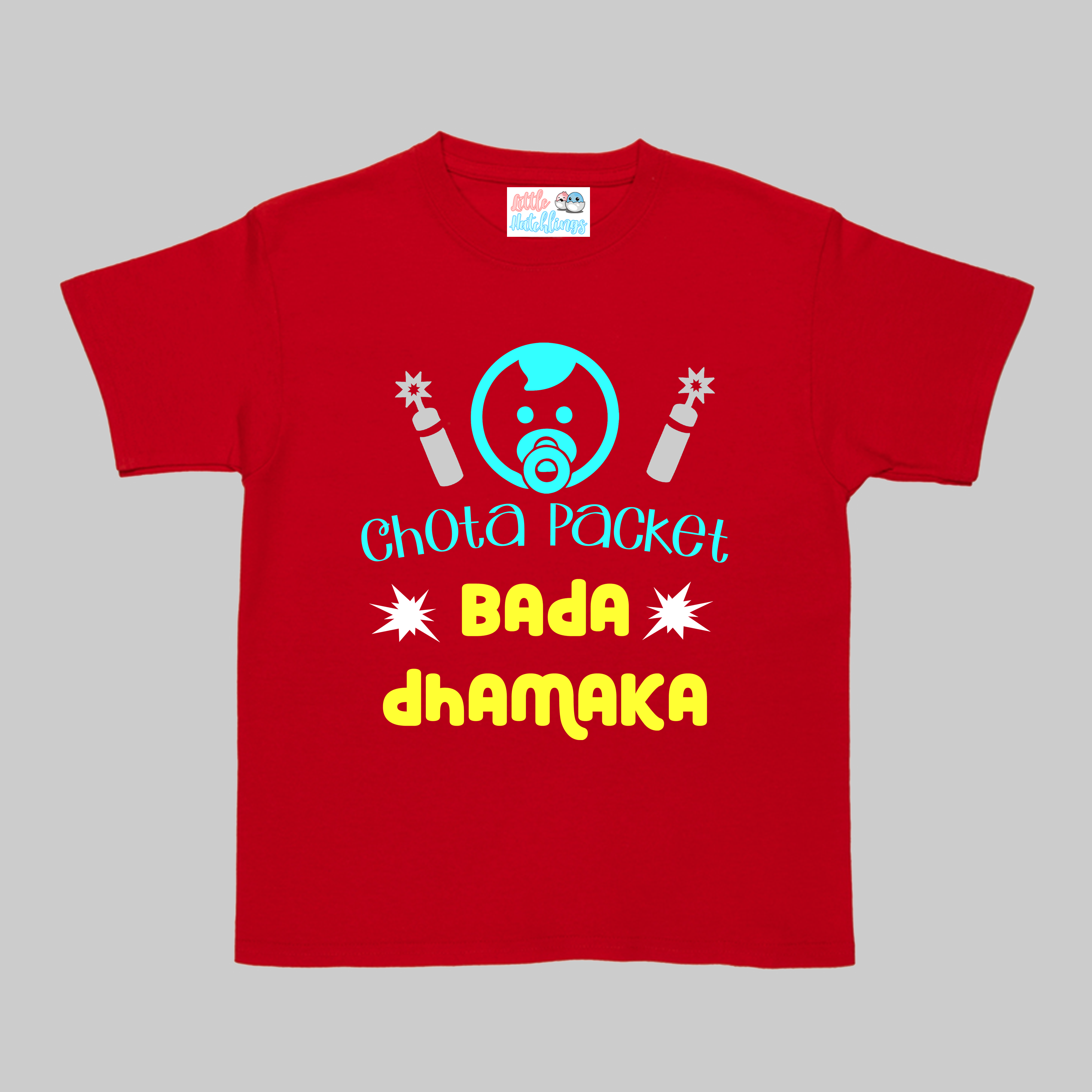 Chota Packet Bada Dhamaka Red Onesie/Full Romper/Tshirt