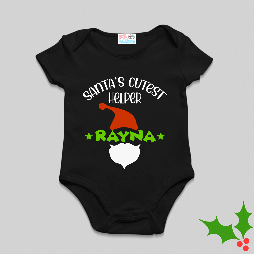 Customised Santa's Helper Black Onesie / Tshirt