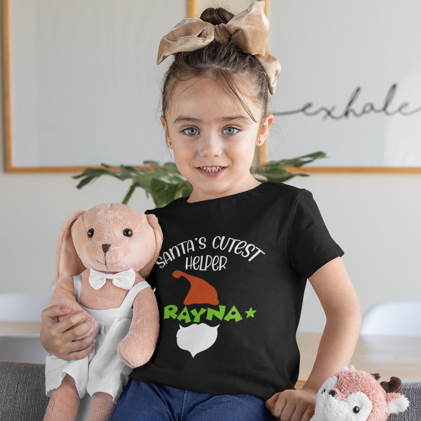 Customised Santa's Helper Black Onesie / Tshirt