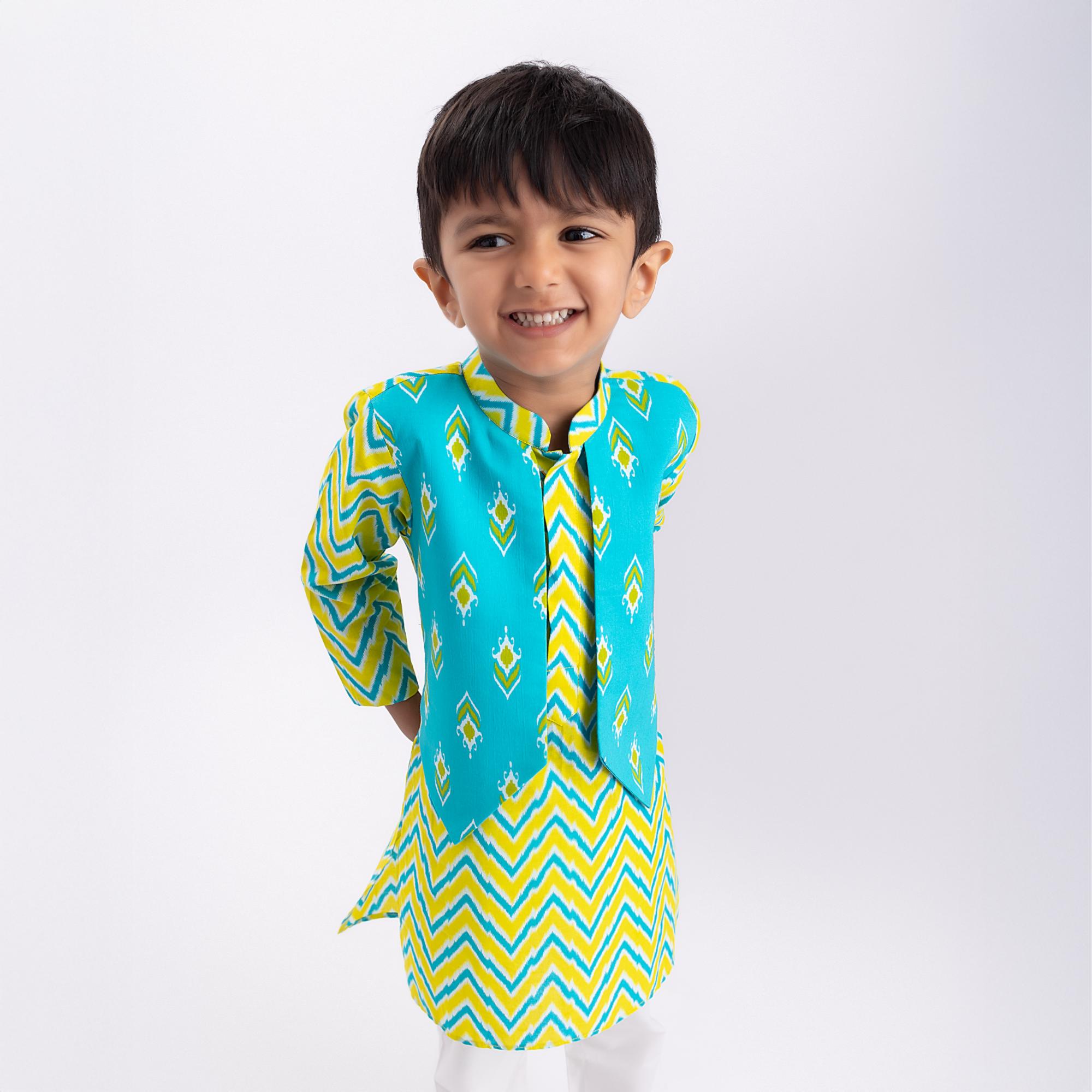 Zig Zag Zing - Chevron Jacket Kurta Set