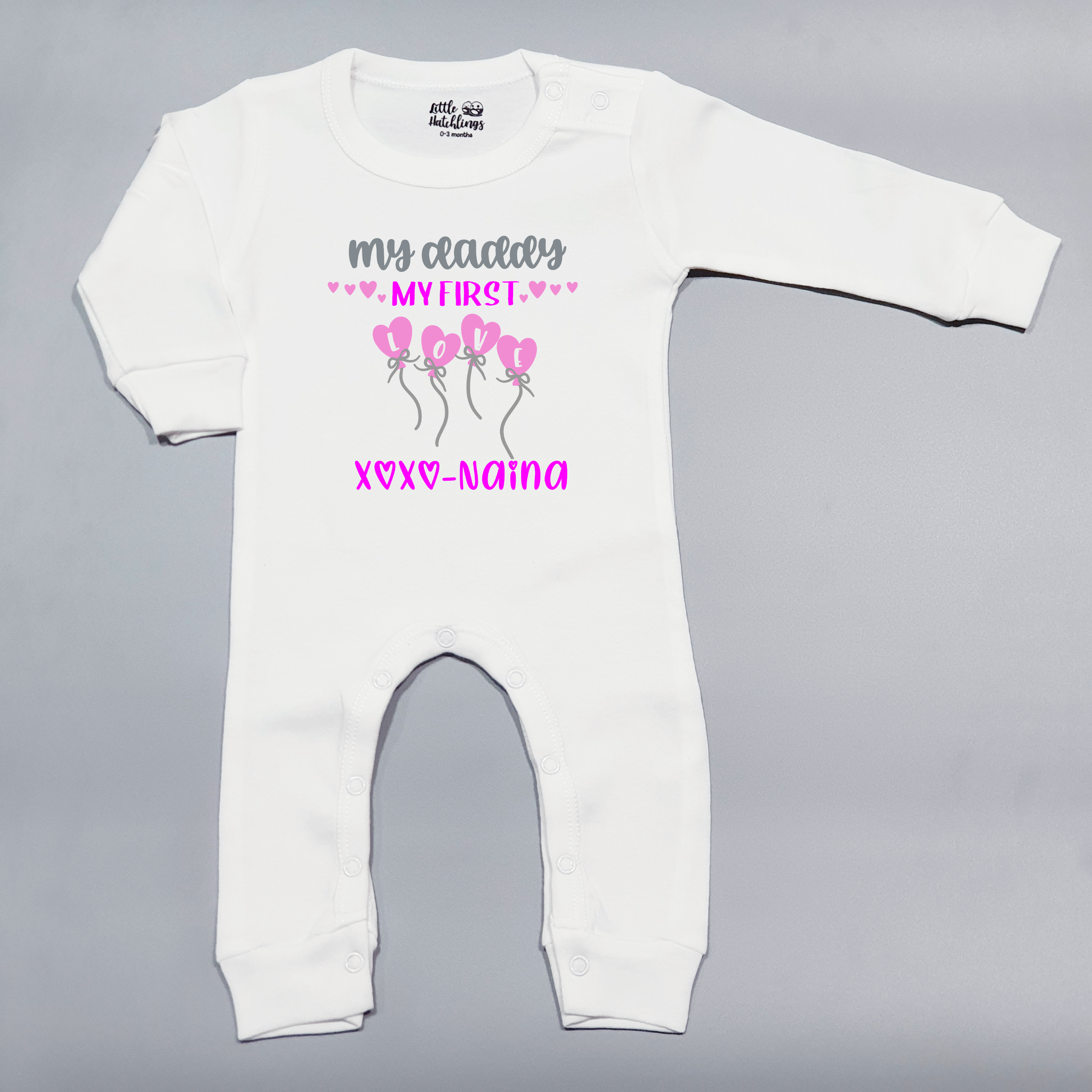 My Daddy My Love Name White Onesie / Romper / Tshirt