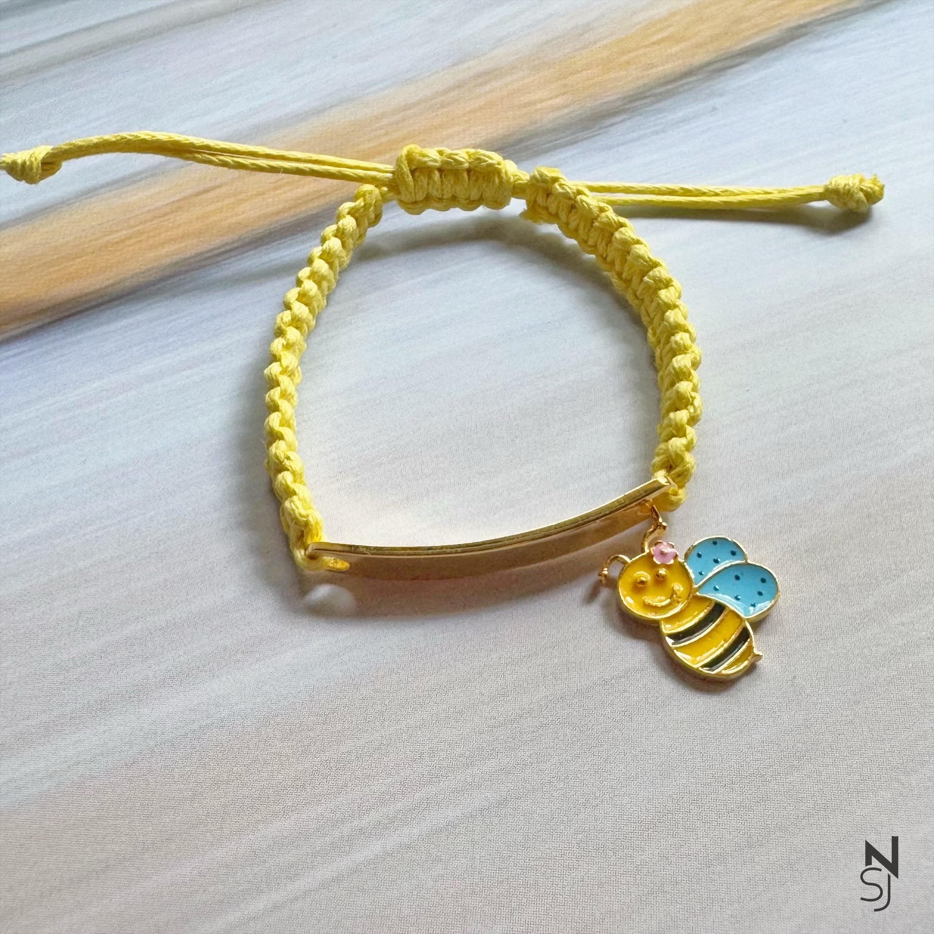 Buzzy Bee Adjustable Name Bracelet