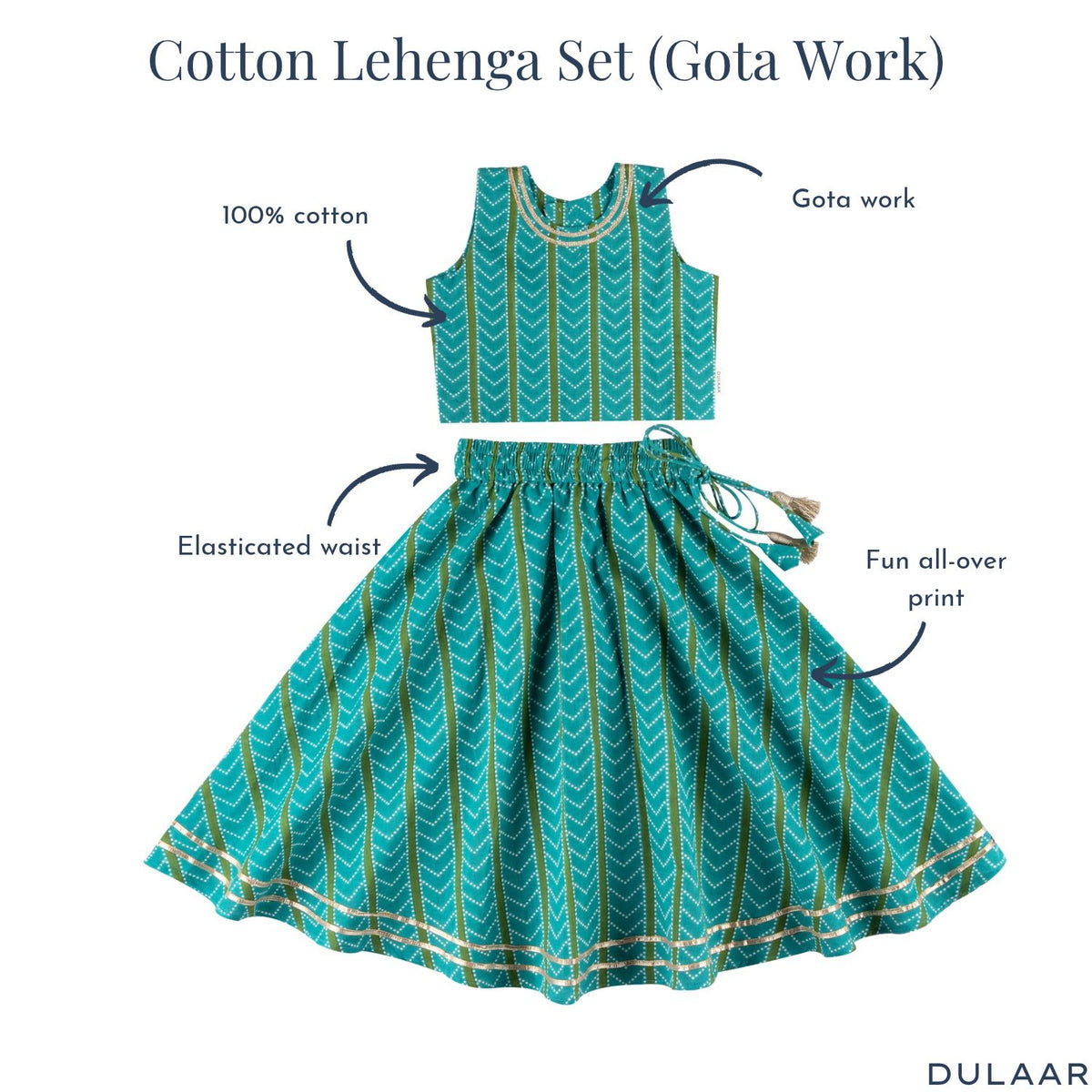 Cotton Lehenga Set (Gota Work)
