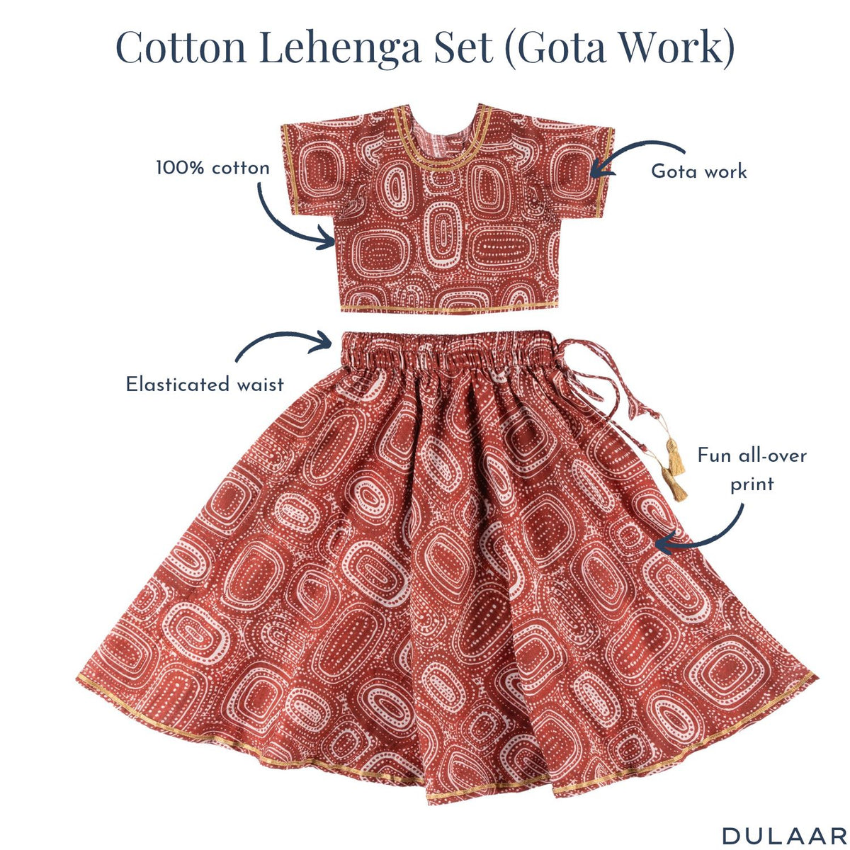 Cotton Lehenga Set (Gota Work)