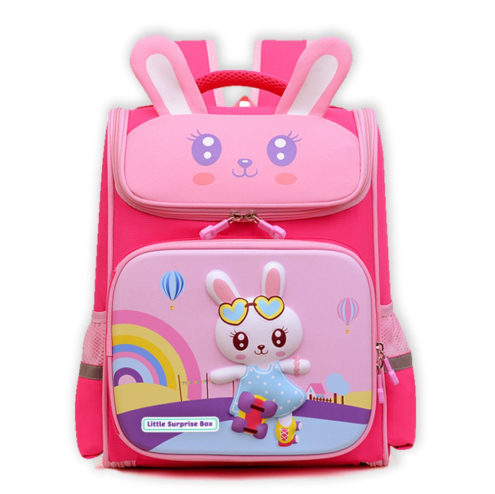 Dual Pink 2d Pop Rabbit School Backpack for Kids,5yrs - 8 yrs