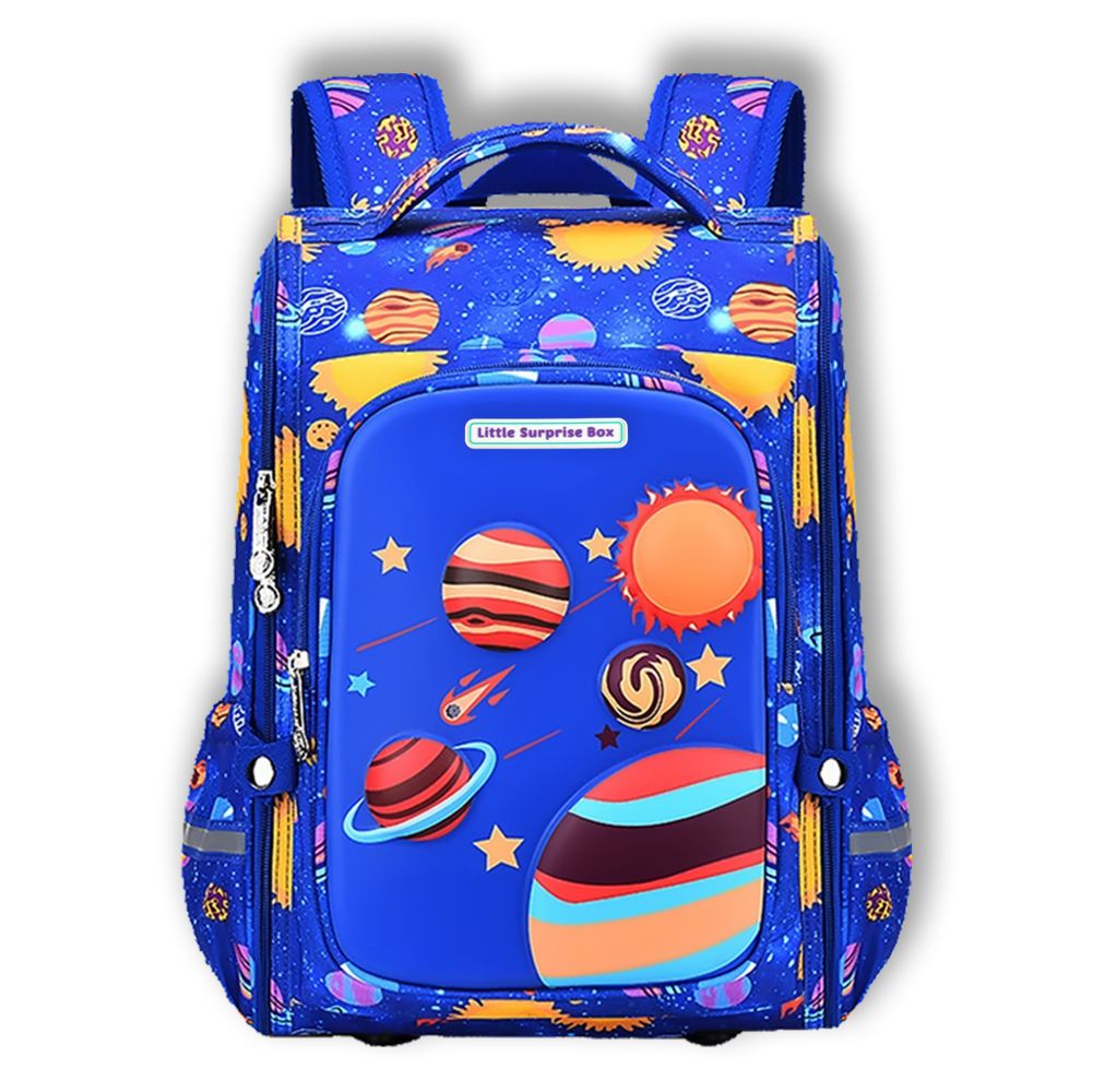 Blue 2d Pop Space Planets School Backpack for Kids,6yrs - 10yrs