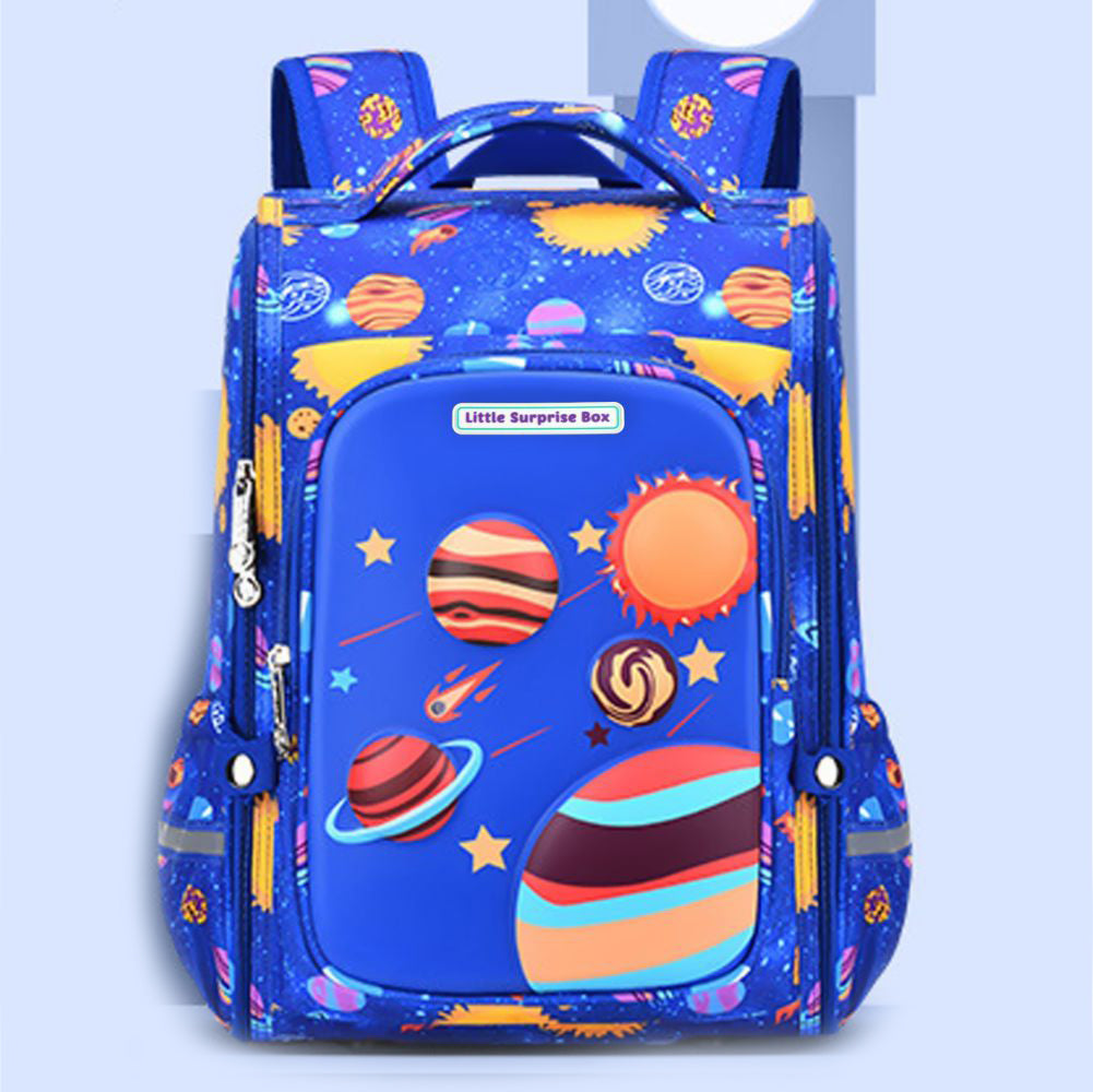 Blue 2d Pop Space Planets School Backpack for Kids,6yrs - 10yrs