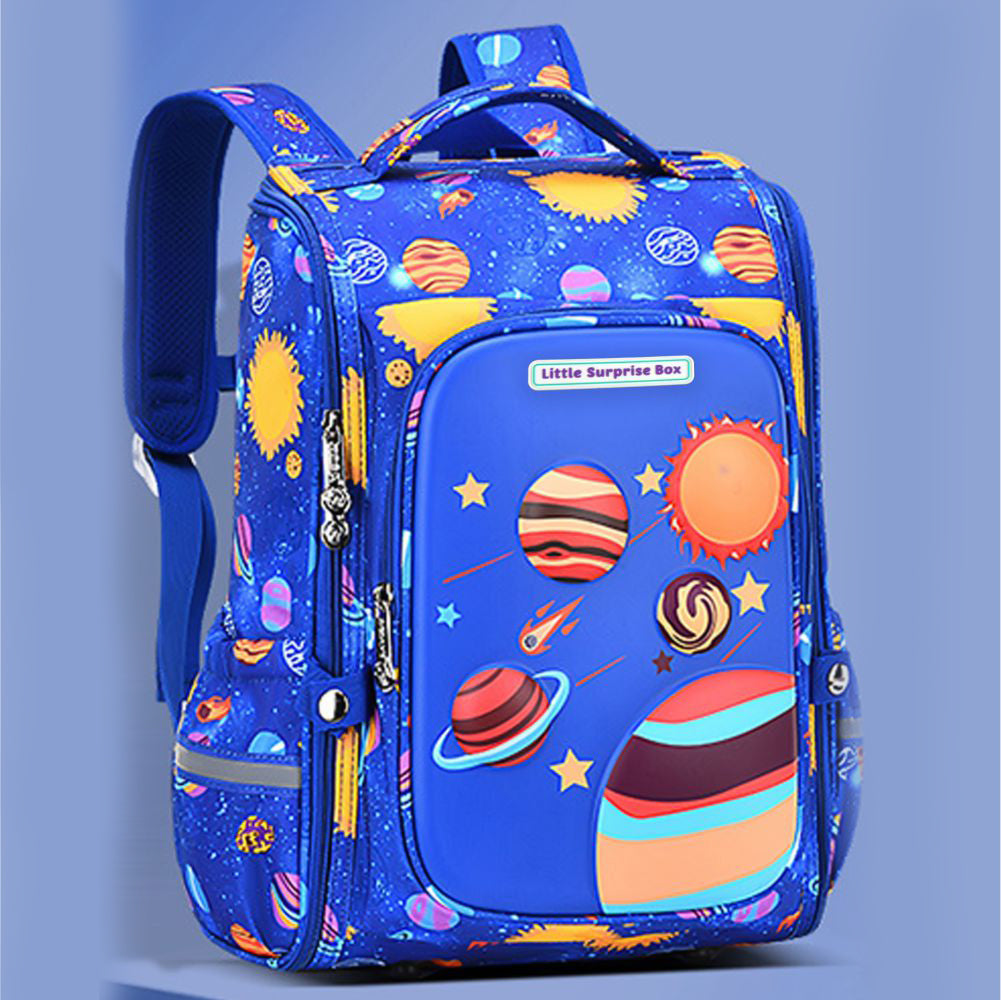 Blue 2d Pop Space Planets School Backpack for Kids,6yrs - 10yrs