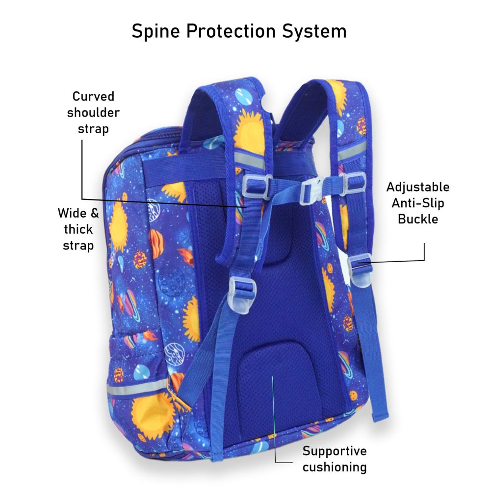 Blue 2d Pop Space Planets School Backpack for Kids,6yrs - 10yrs