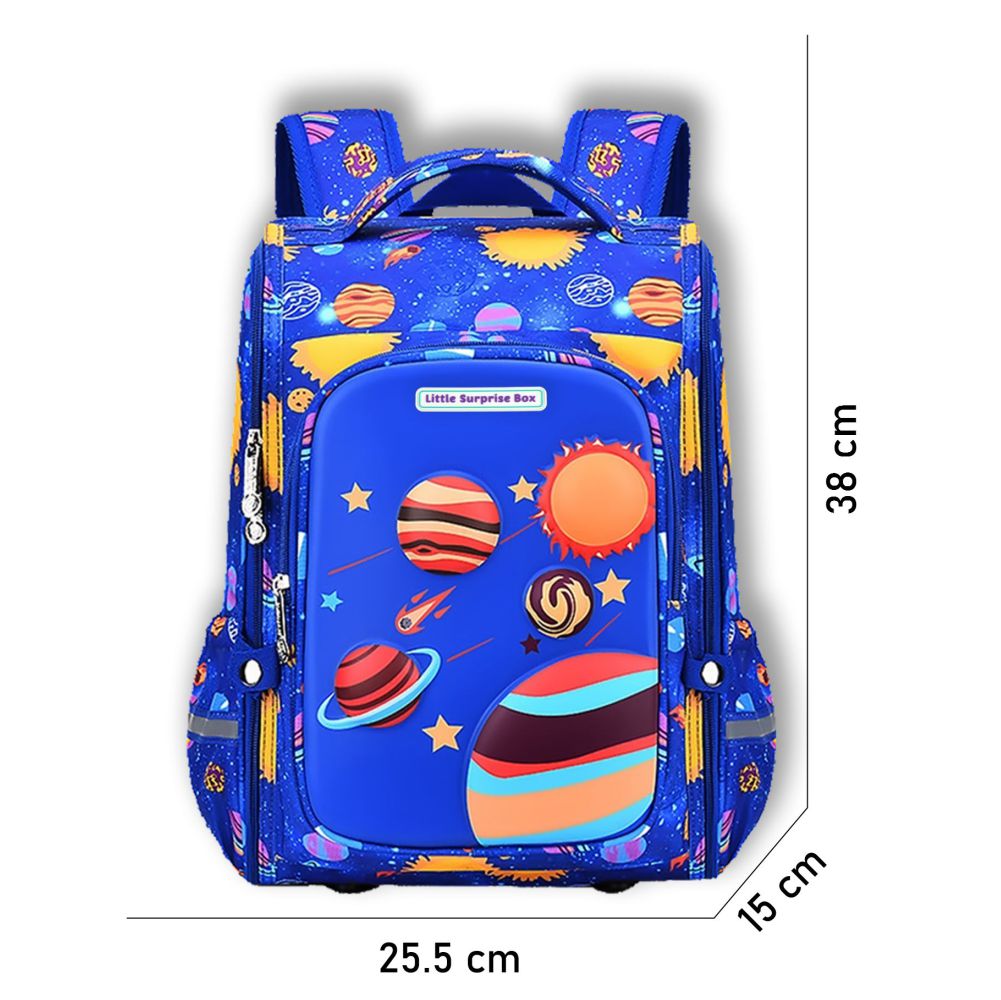 Blue 2d Pop Space Planets School Backpack for Kids,6yrs - 10yrs