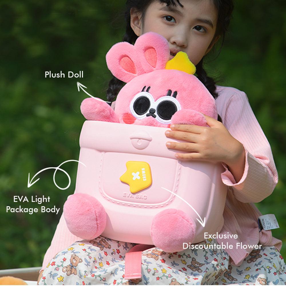 Little Surprise Box Pink Bunny Softtoy Backpack For Toddlers & Kids