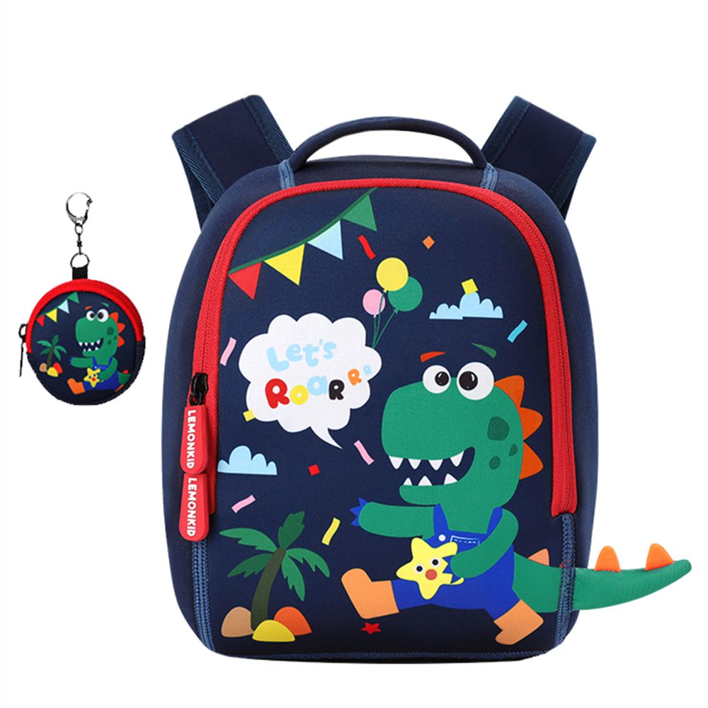 Mini size 3d Blue Tail Dinosaur Nursery and Early School Backpack for Toddlers