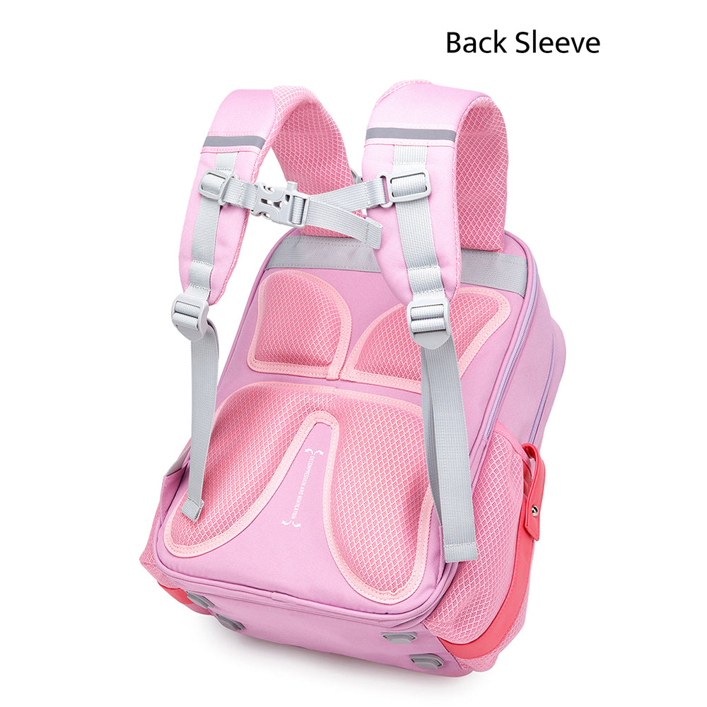 Pink &Purple 3 stripes Ergonomic School Backpack for Kids