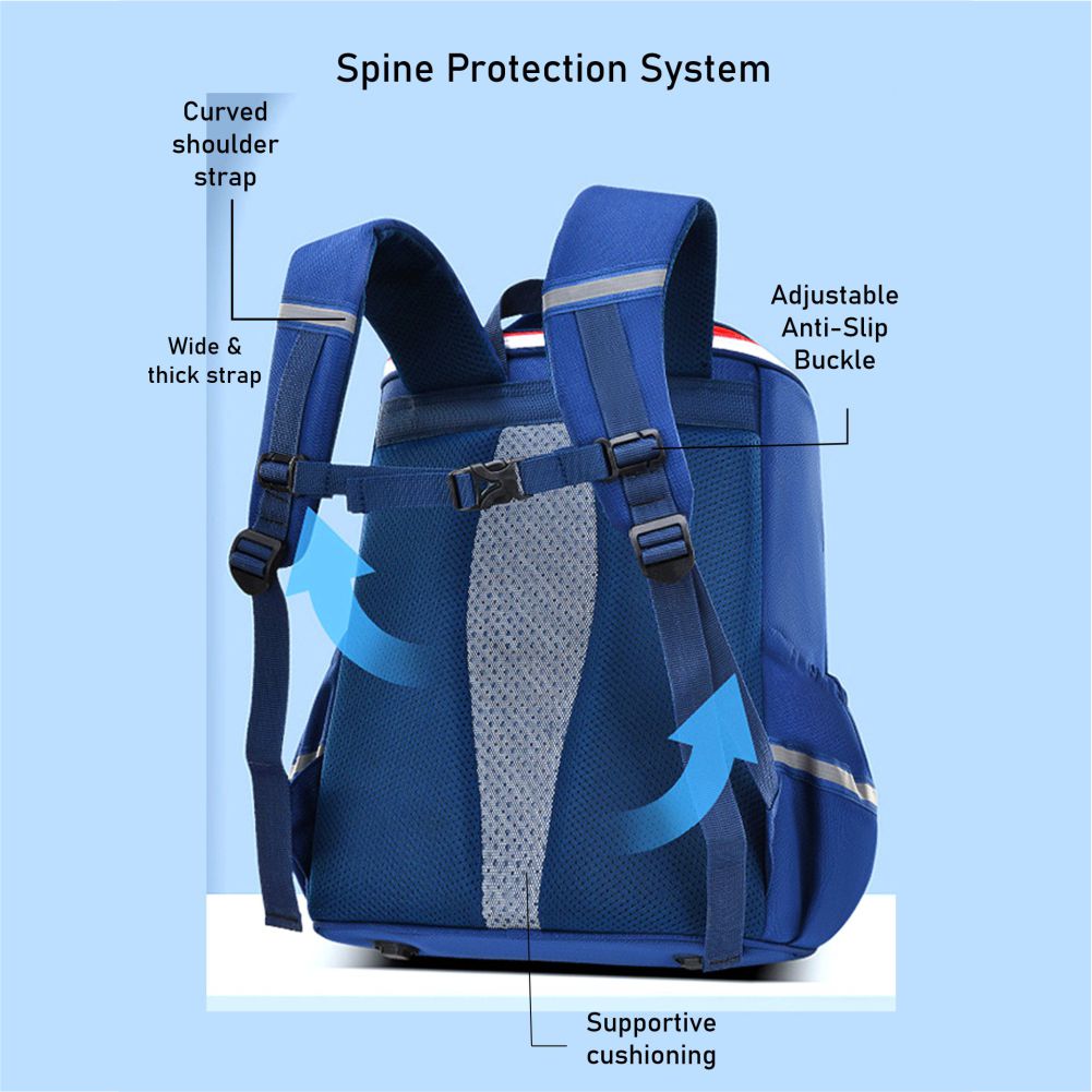 Shimmer Dotted Blue Astronaut School Backpack for Kids,5yrs - 8yrs