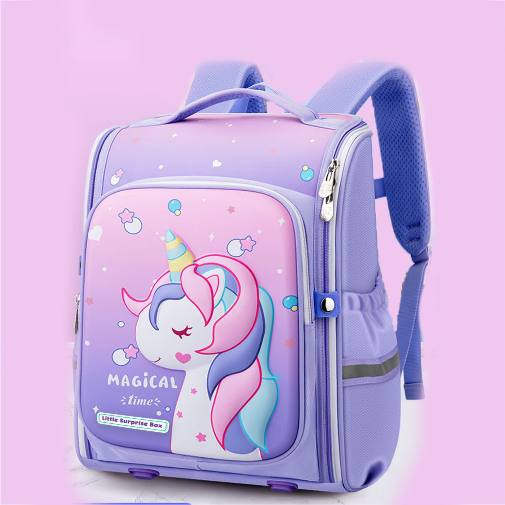 Shimmer Dotted Purple Unicorn School Backpack for Kids,5yrs - 8yrs