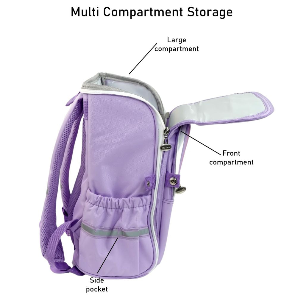 Shimmer Dotted Purple Unicorn School Backpack for Kids,5yrs - 8yrs