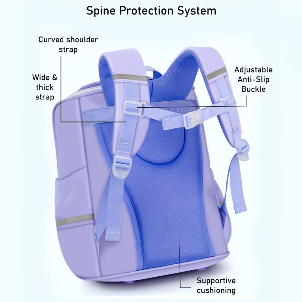 Shimmer Dotted Purple Unicorn School Backpack for Kids,5yrs - 8yrs