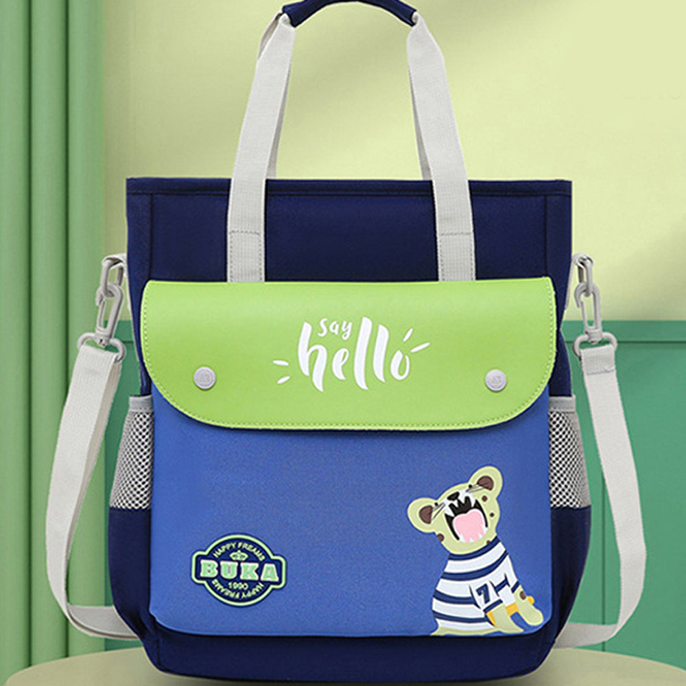 Little Surprise Box, Green Tiger theme Shoulder/Backpack style Bag for Kids