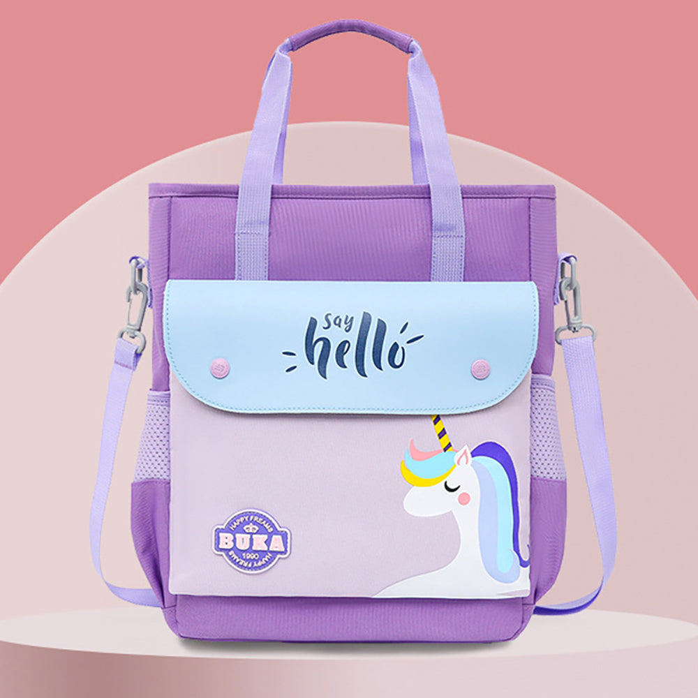 Little Surprise Box, Blue & Purple Unicorn Theme Shoulder/Backpack Style Bag For Kids