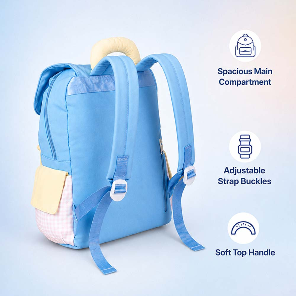 Gingham Girl Star Backpack with  Keychain for Kids & Teens, 8yrs and above
